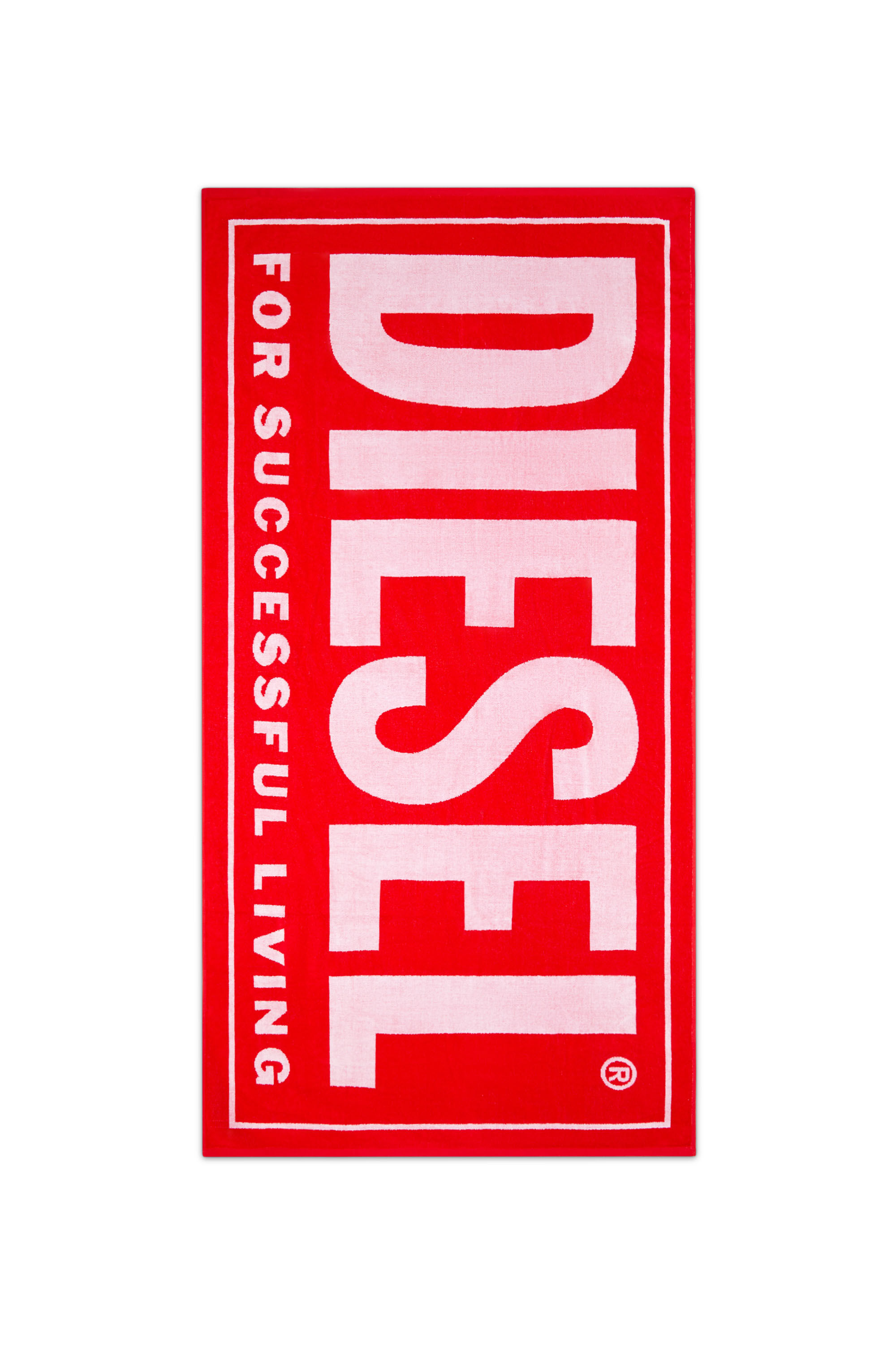 Diesel - BMT-HELLERI, Homme Serviette de plage avec logo Successful in Rouge - Image 1
