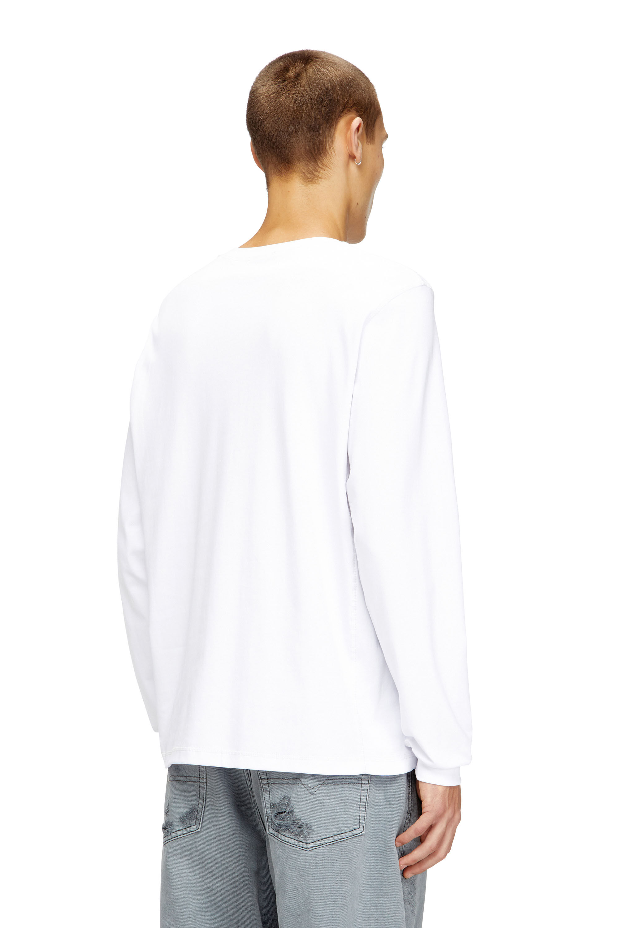 Diesel - T-MADJUST-LS-TR, T-shirt à manches longues en coton avec Oval D Homme in ToBeDefined - 4