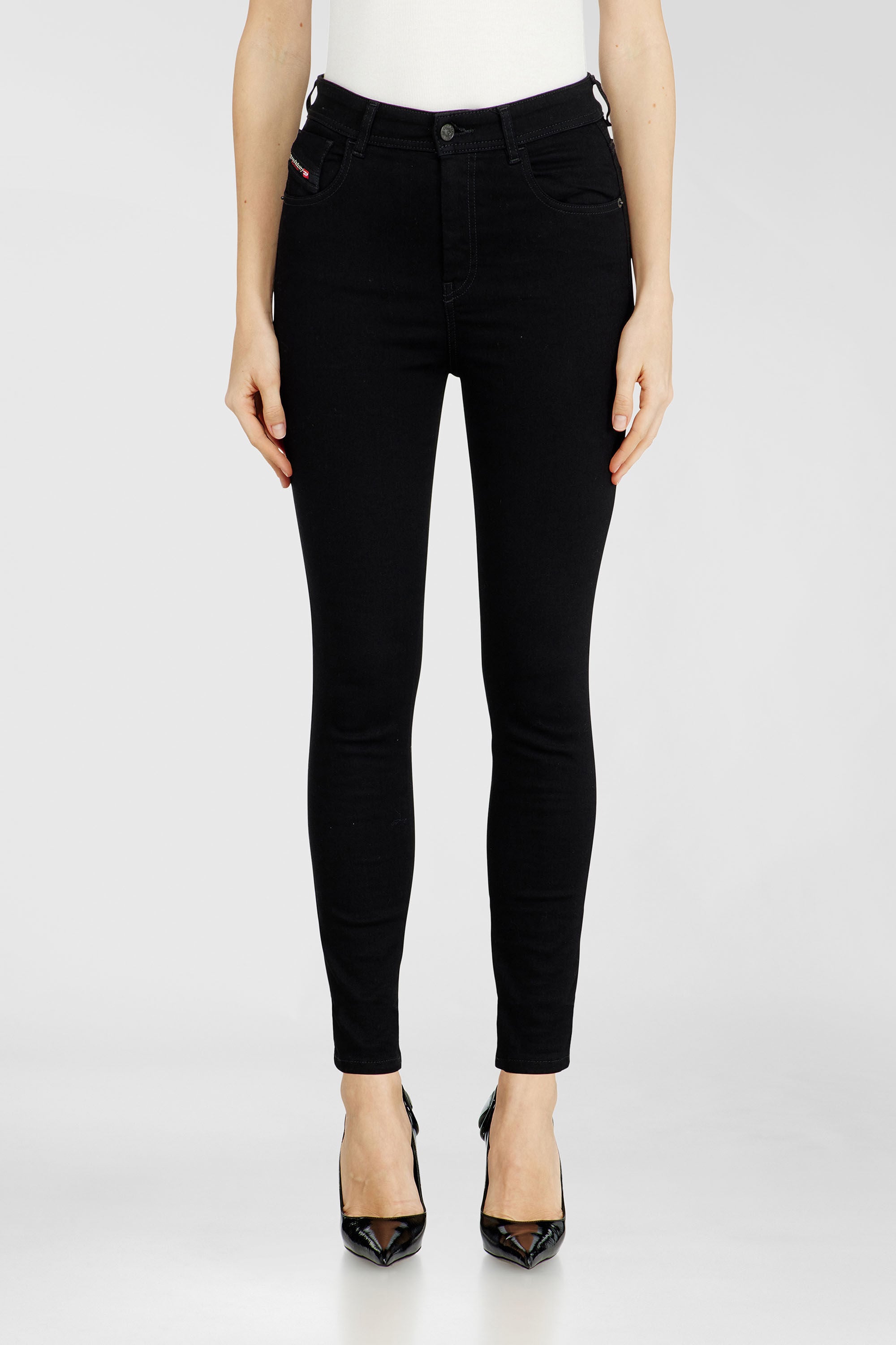 Diesel - Skinny Jeans 1984 Slandy-High 069EF Femme, Noir/Gris fonc&eacute; - Image 4