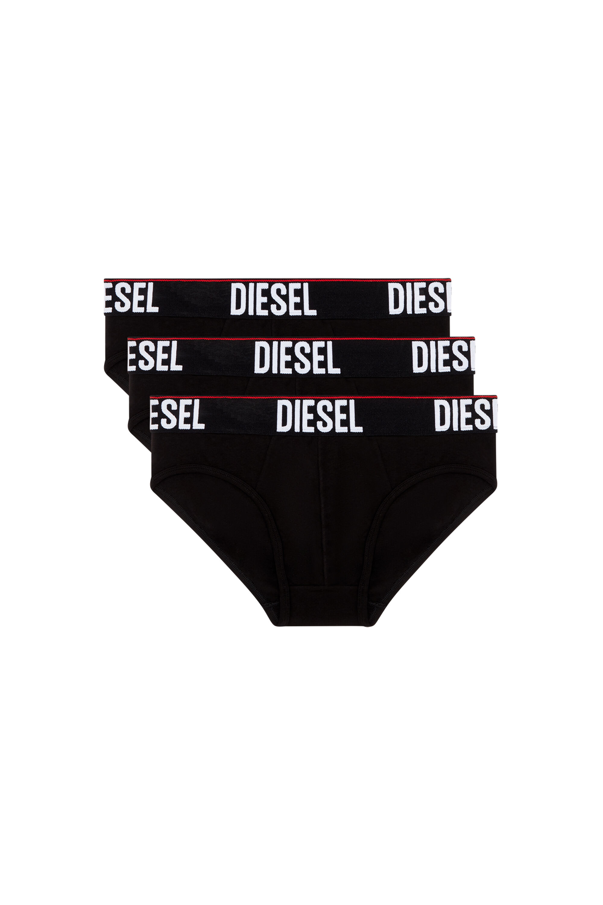 Diesel - UMBR-ANDRETHREEPACK, Homme Lot de trois slips avec taille ton sur ton in Noir - Image 1