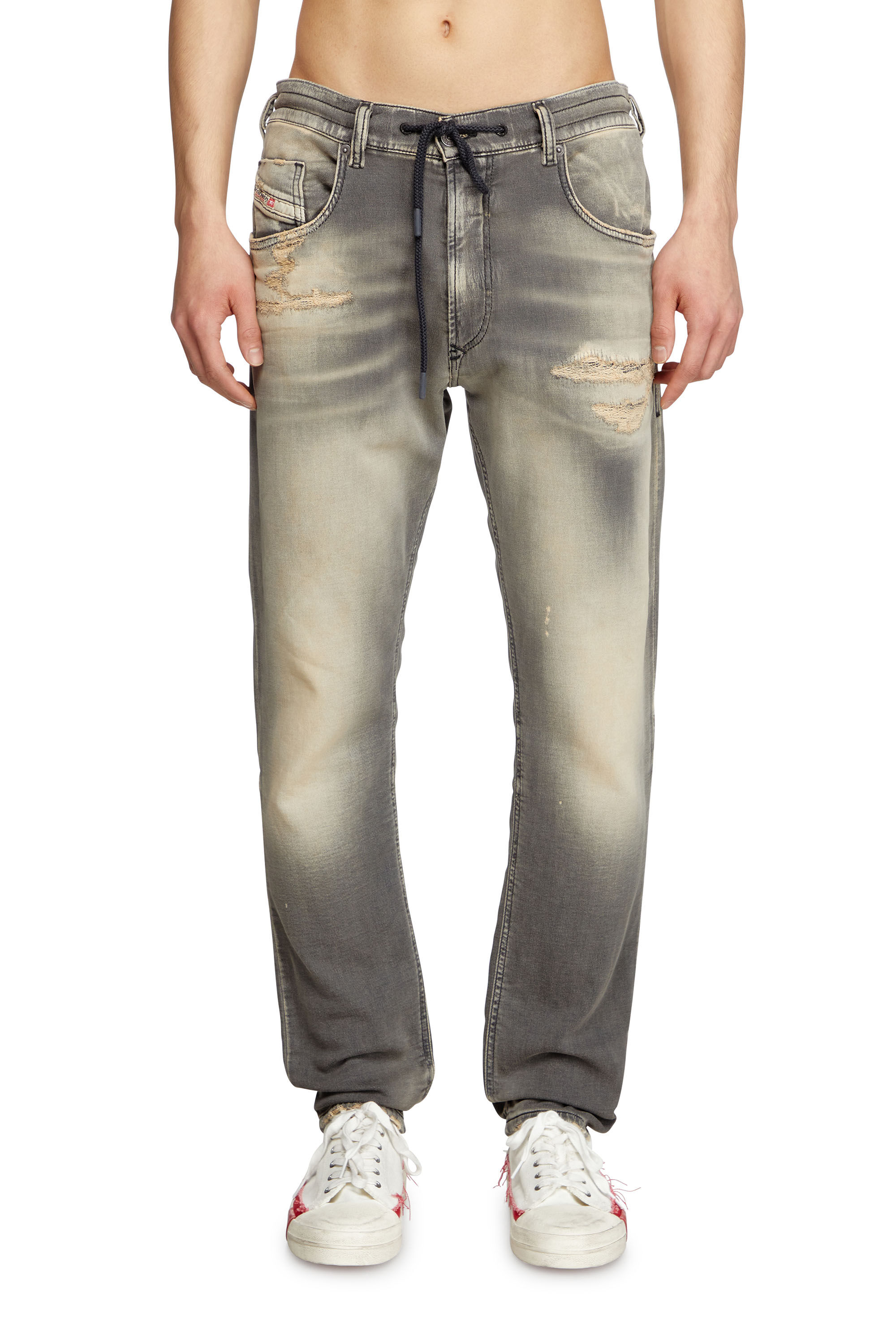 Men's Regular Jeans | Light Grey | Diesel 2032 D-Krooley Joggjeans®