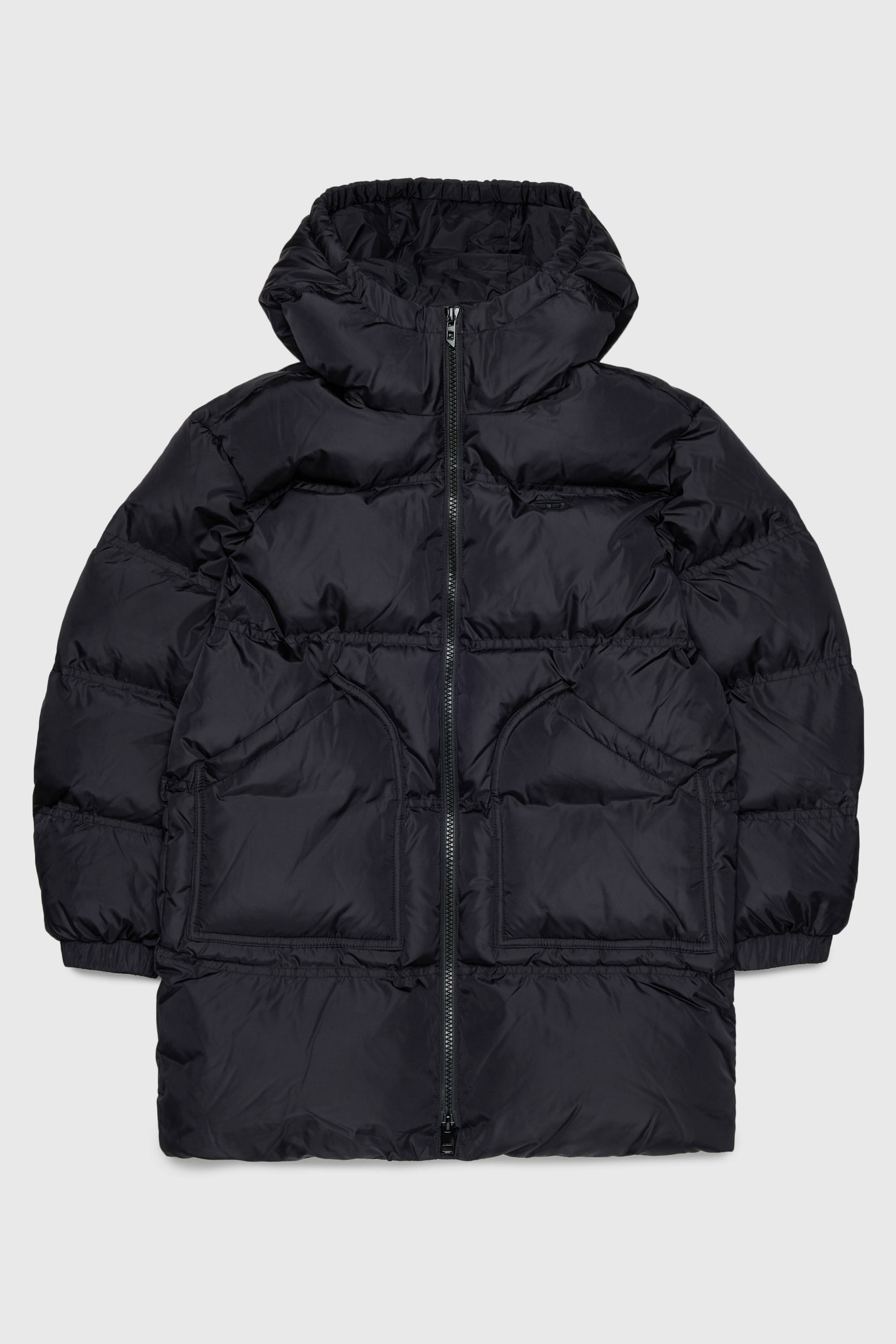 Diesel - JRIVONLONG, Manteau puffer avec poches oversize Mixte in Noir - 1