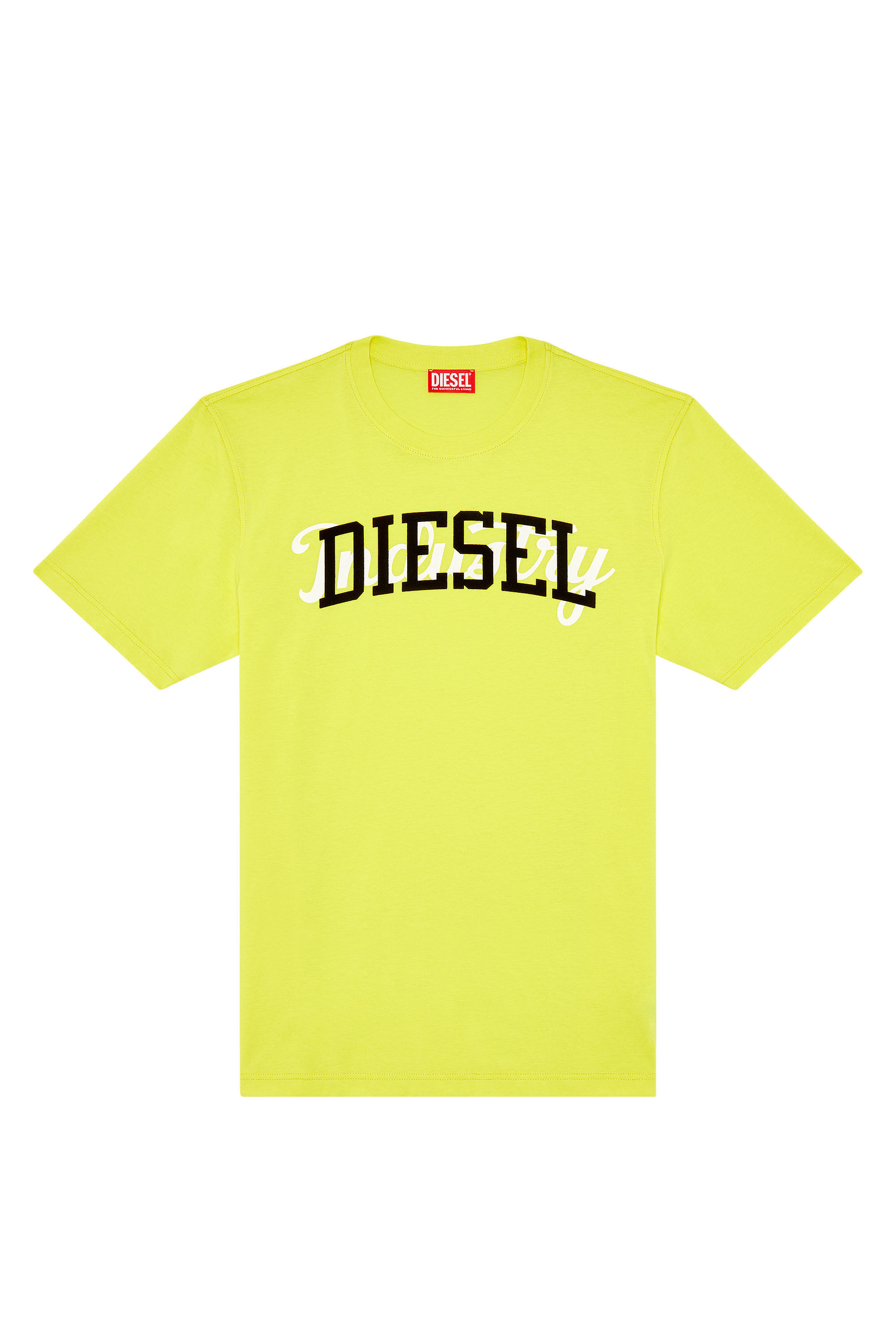 Diesel - T-JUST-N10, Homme T-shirt avec imprimés Diesel contrastés in Jaune - Image 2