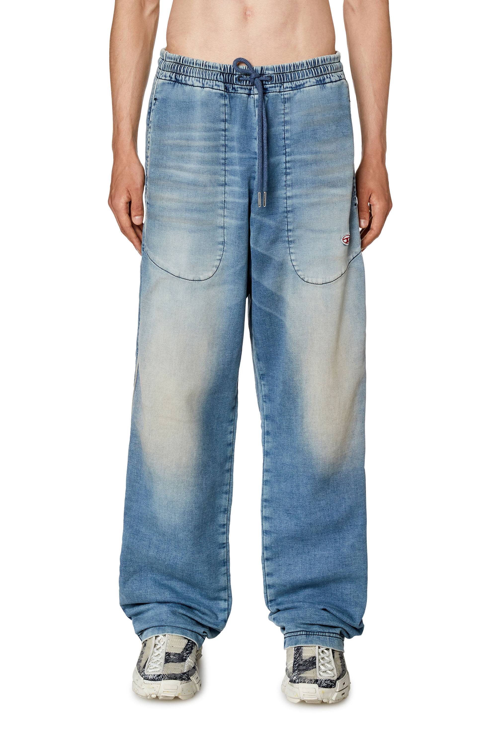Diesel - Straight D-Martians Track Denim 068FK, Light Blue - Image 6