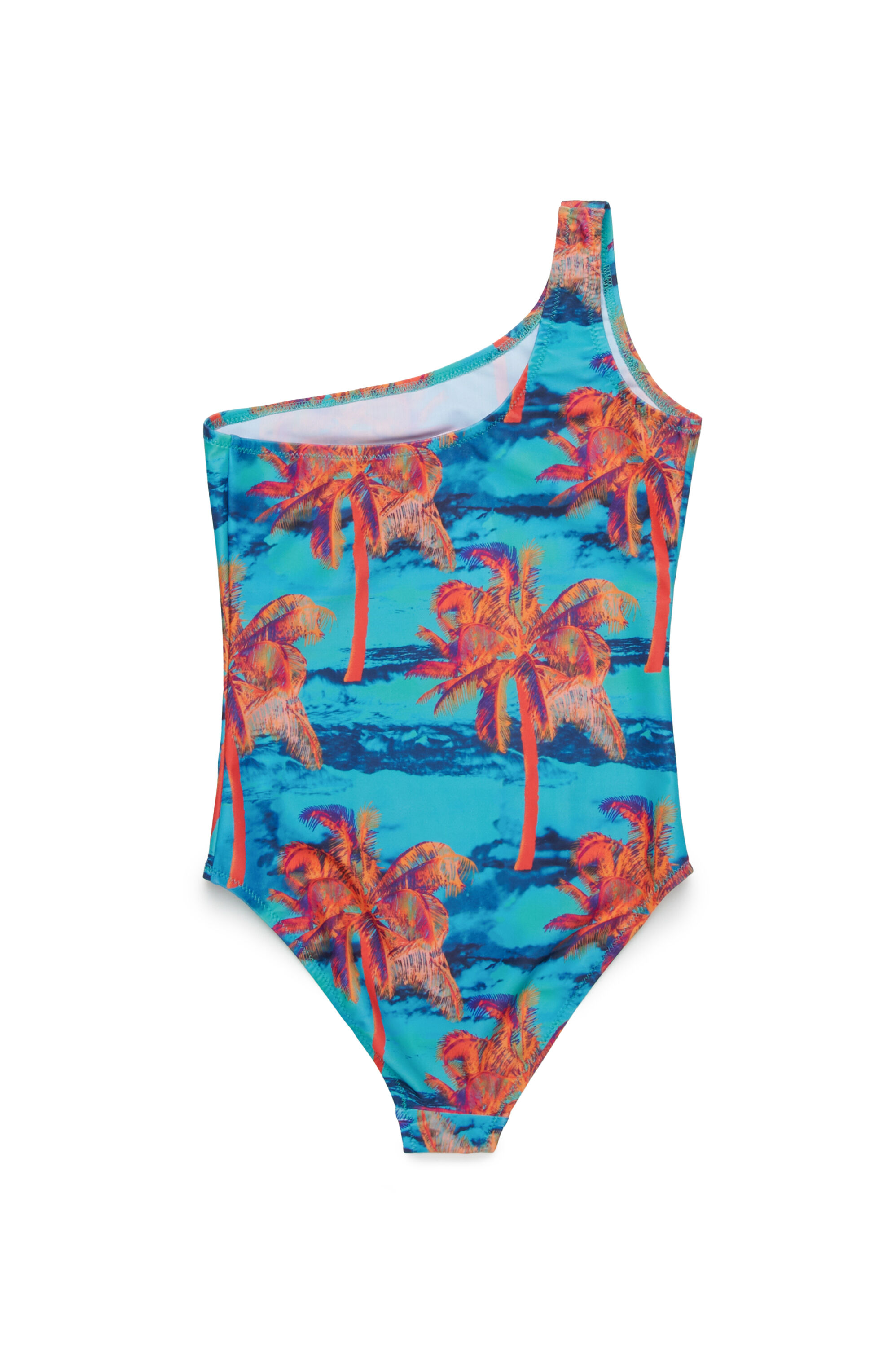 Diesel - MIARIS, Maillot de bain à une épaule avec des palmiers Femme in Polychrome - 2