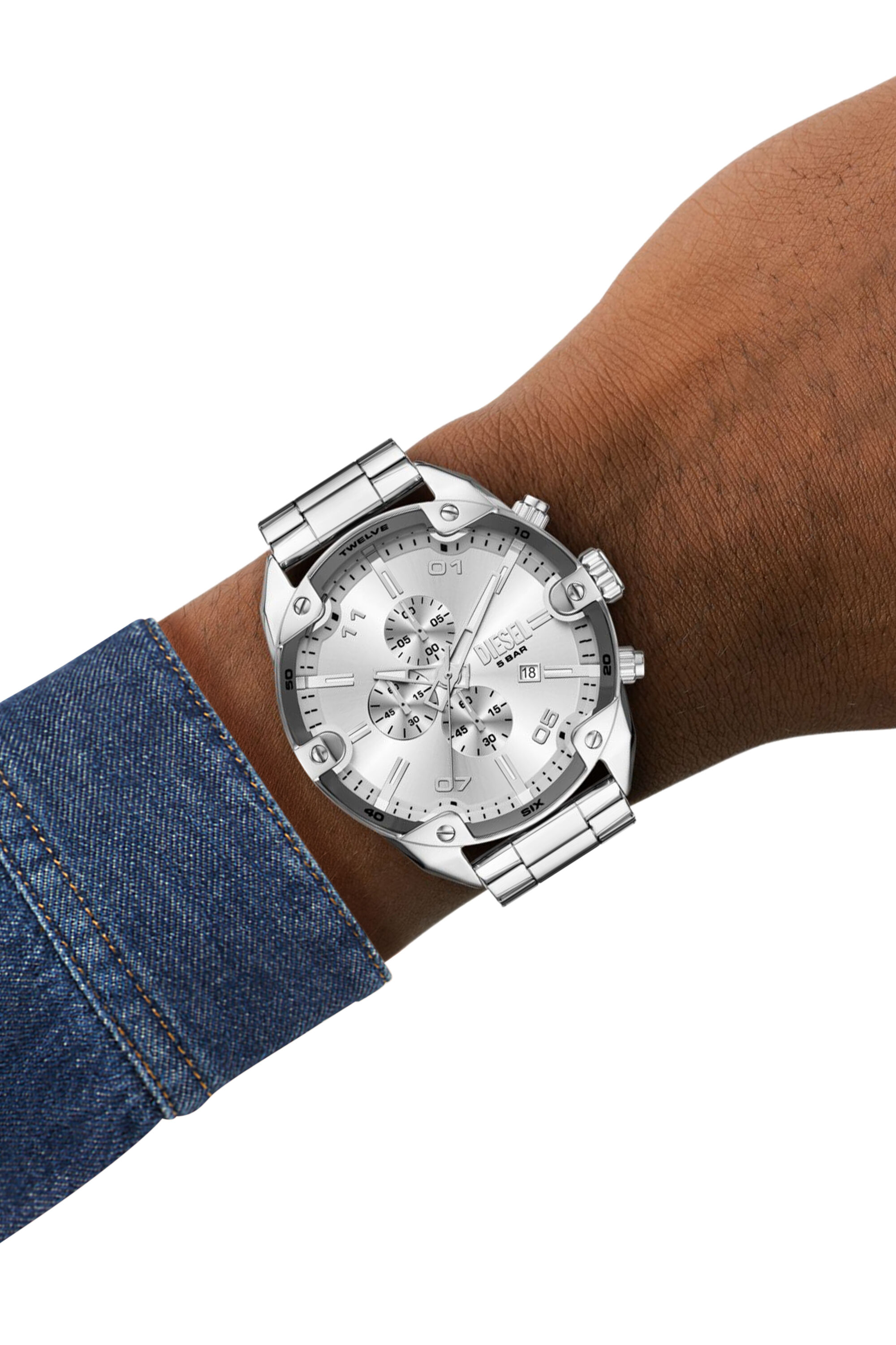 Men's Diesel Spiked Chronograph Stainless Steel Watch
