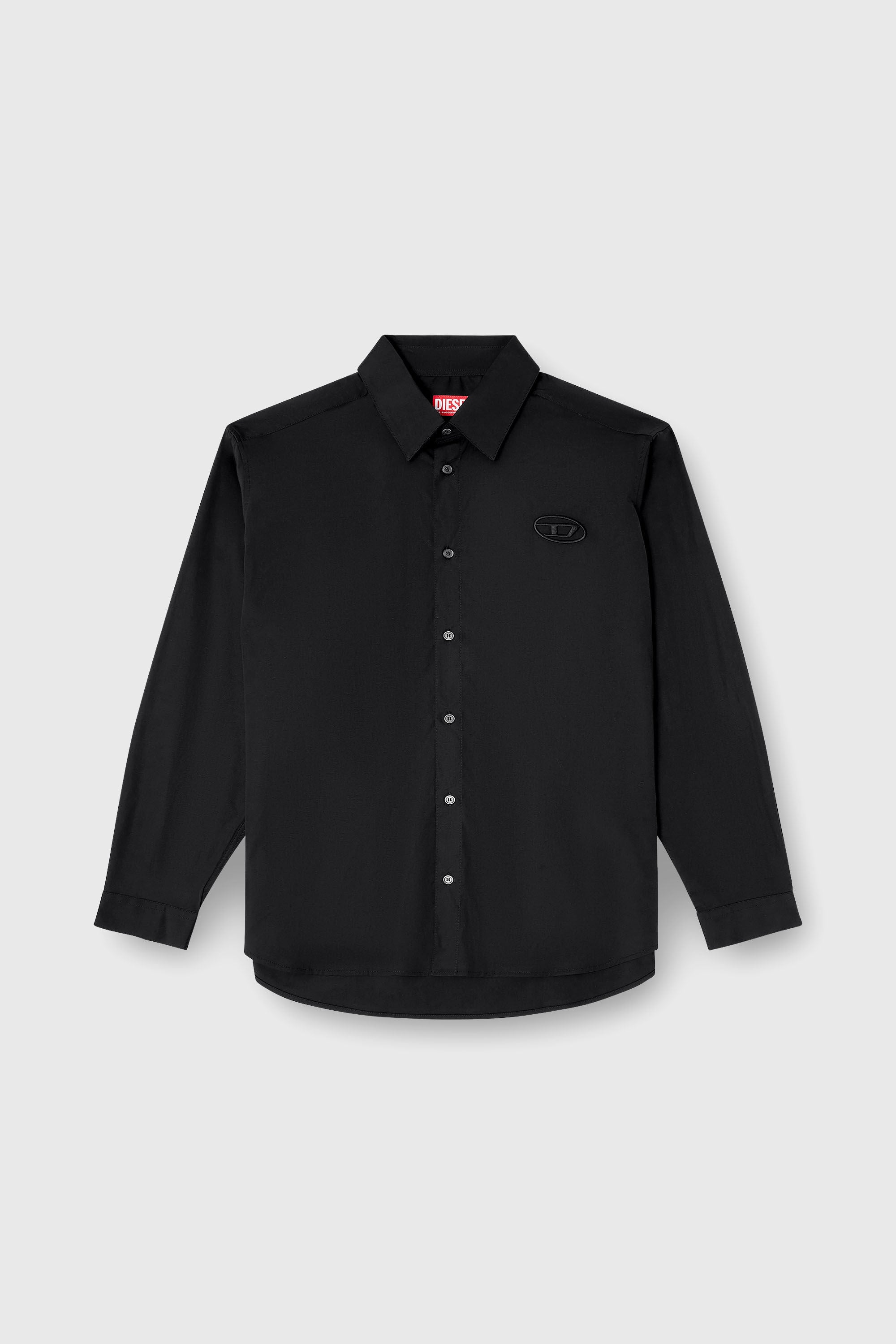 Diesel - S-SIMPLY-GSBH, Chemise en popeline extensible avec broderie Homme in Noir - 2