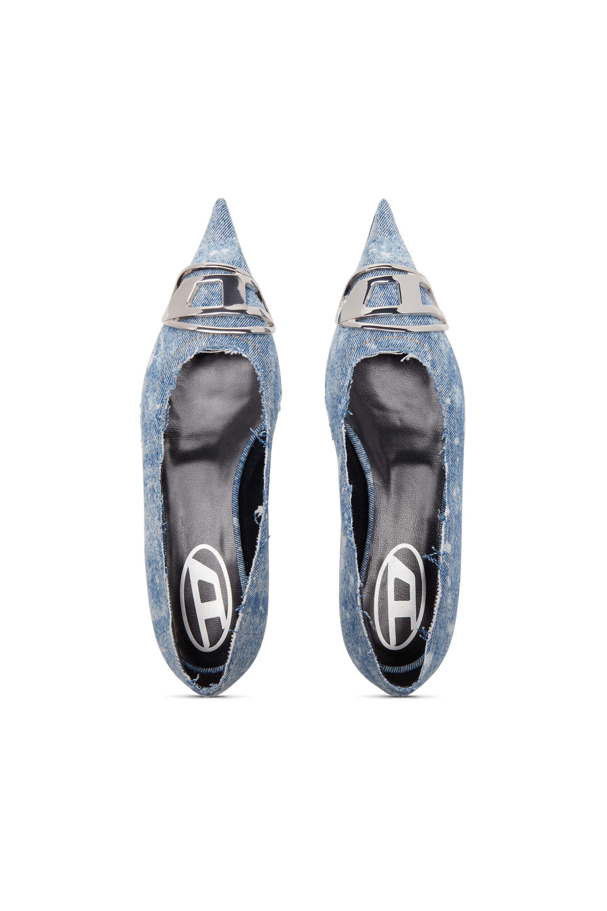 Diesel - D-VENUS BAL, Woman's D-Venus-Ballerina flats with mirror finish in Light Blue - 5