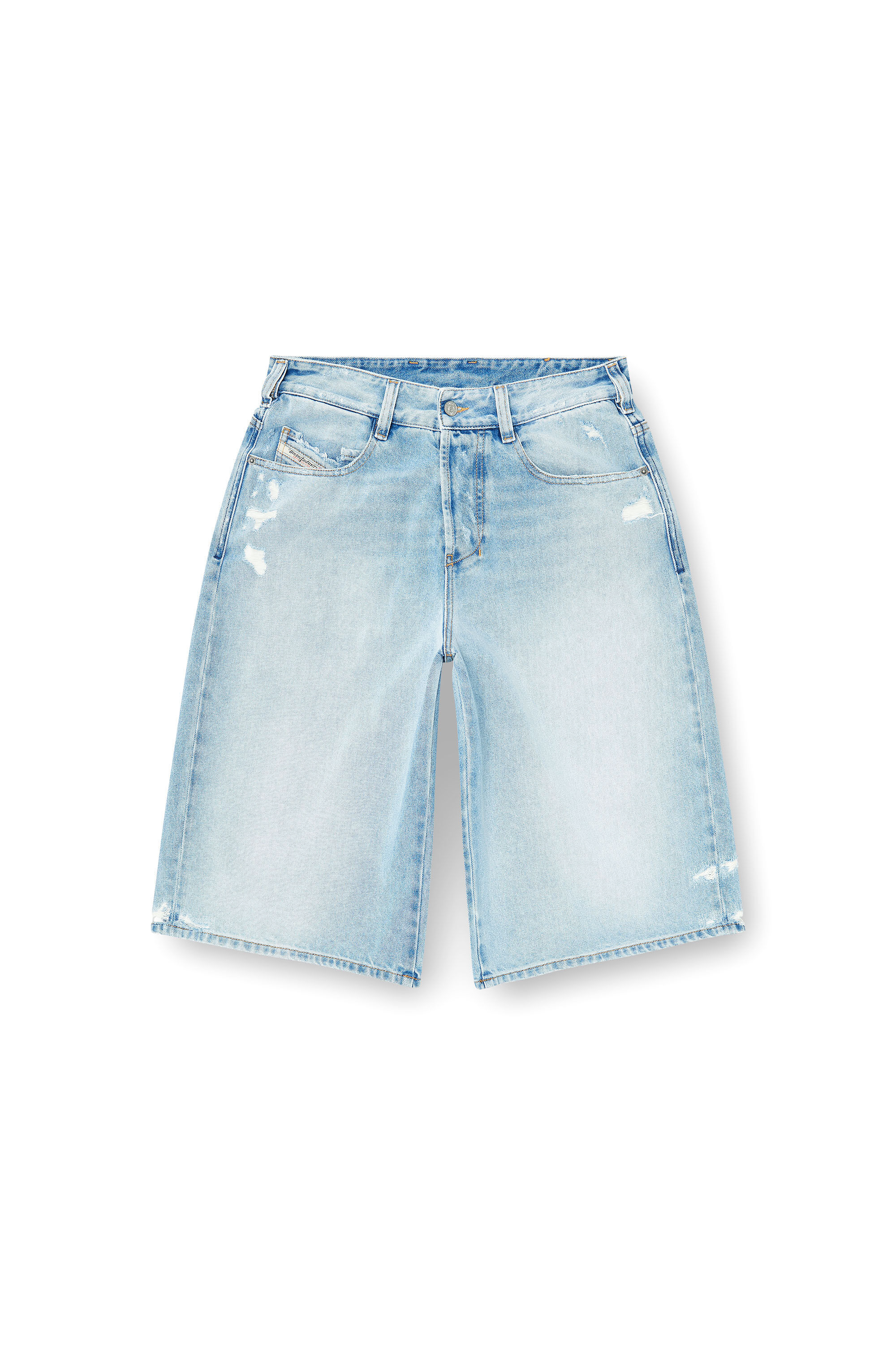 Diesel - D-ENIM-M-SHORT, Short en denim effet d&eacute;chir&eacute; Mixte in Bleu - 2
