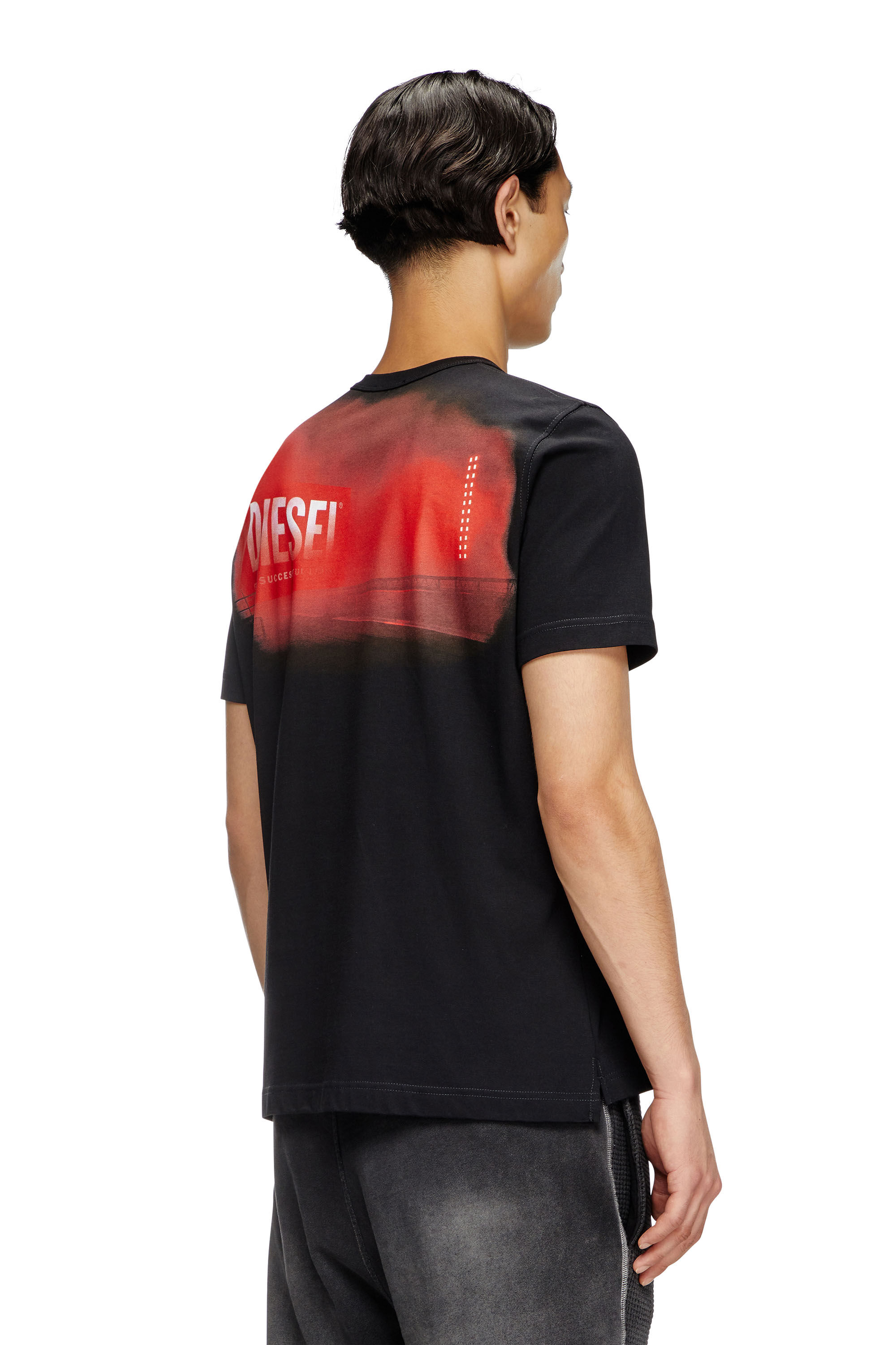 Men's T-shirt with runway set print | Black | Diesel
