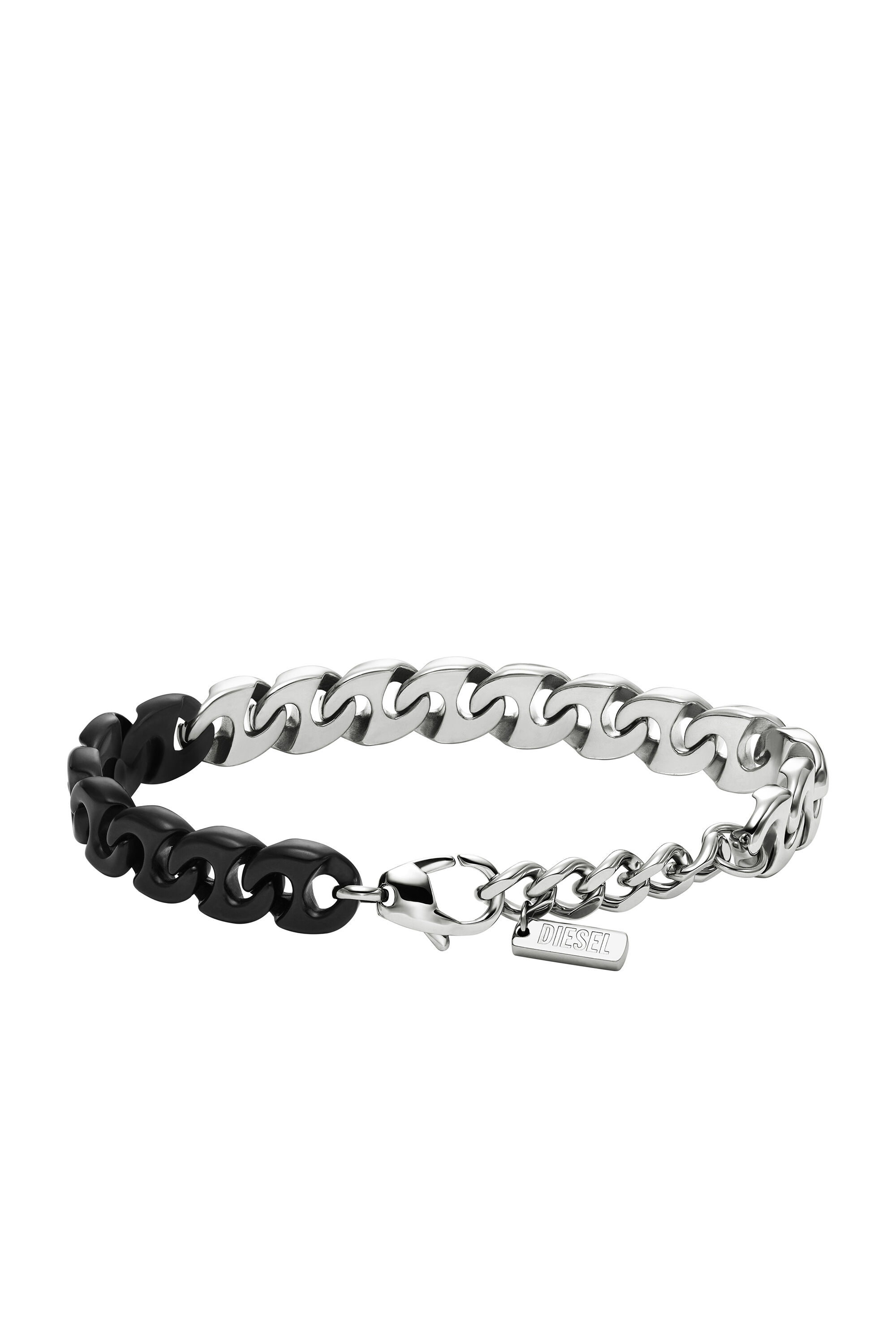 ☆DIESEL☆ Chain D Logo Bracelet DX1531931 Women's Stainless Steel Interlocking D Logo Chain Bracelet