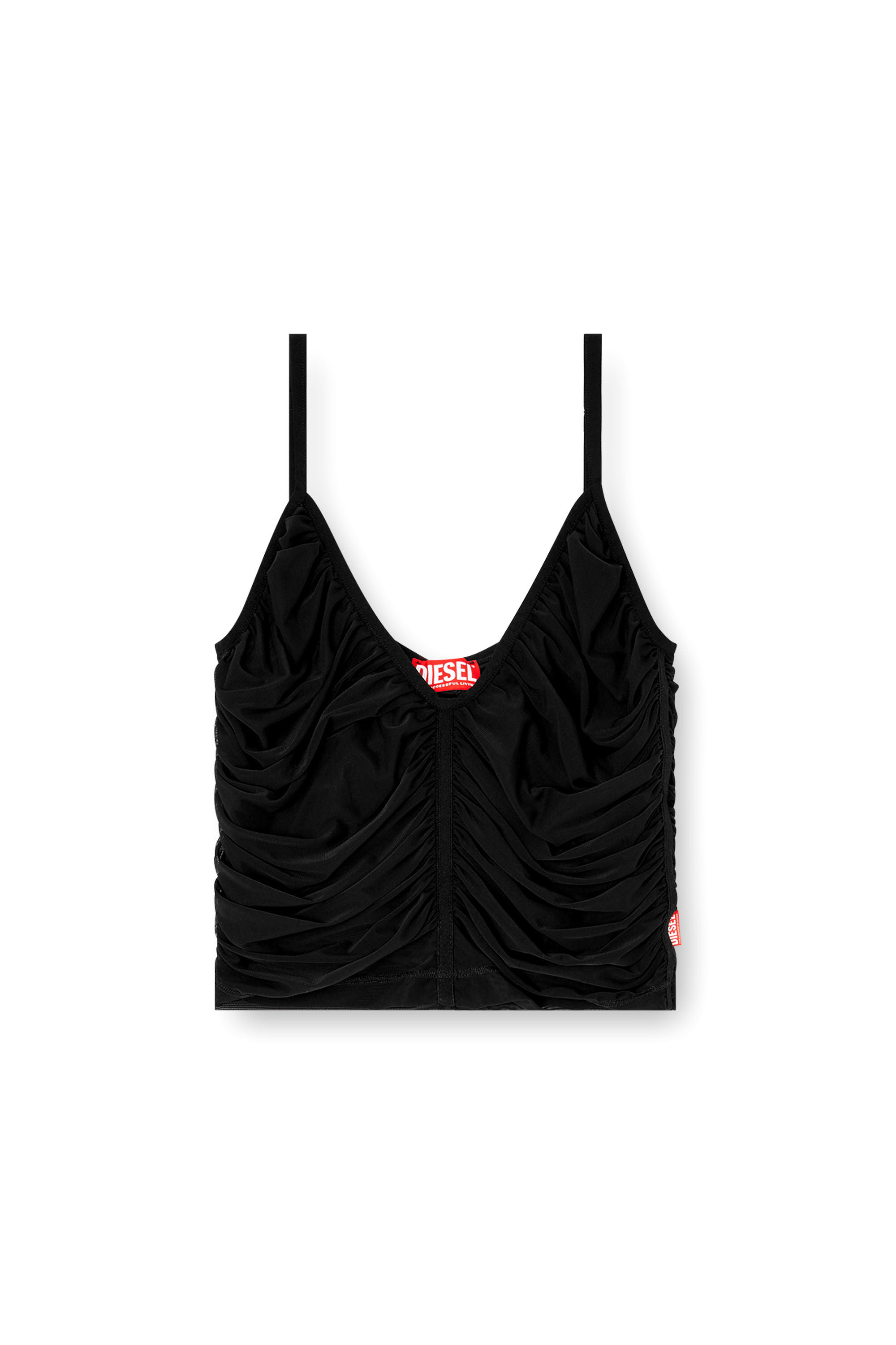 Diesel - T-AIKY, Top à bretelles froncées Femme in Noir - 2