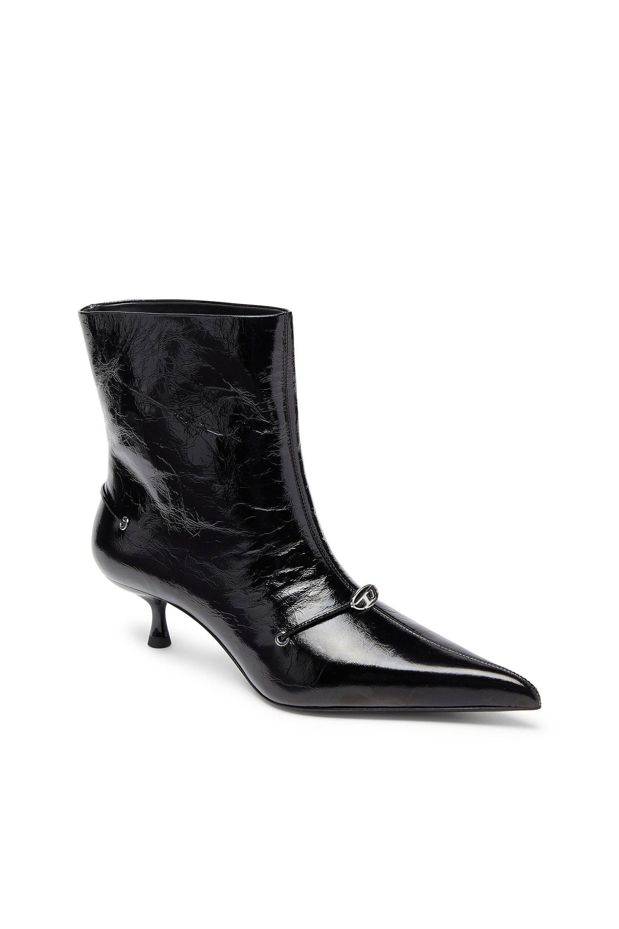 Diesel - D-JEWELS  40 TUBE, D-Ten&Half - Bottines en cuir naplak Femme in Noir - 4