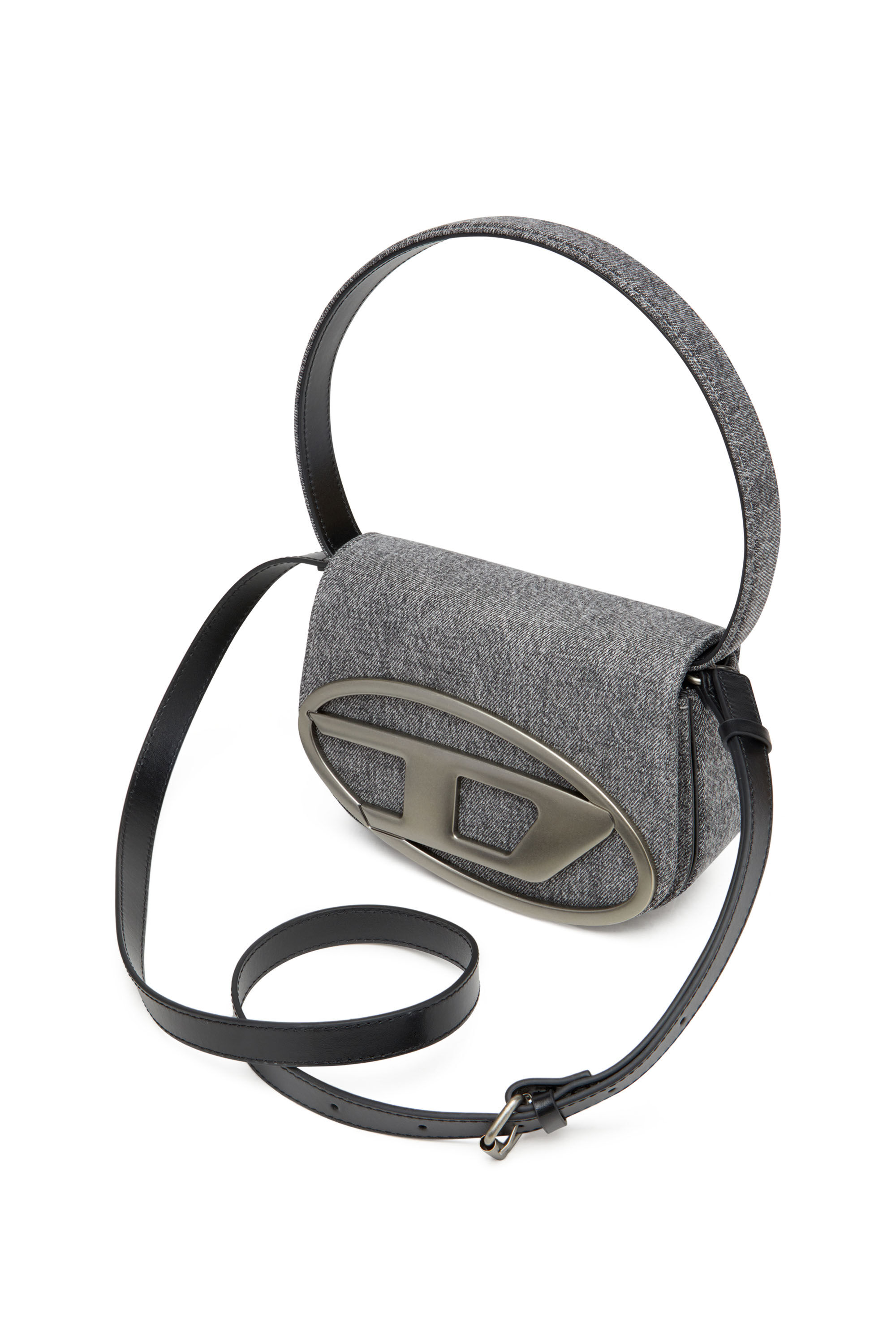Diesel - 1DR, 1DR-Sac à bandoulière iconique en denim stonewashed Femme in Noir - 2