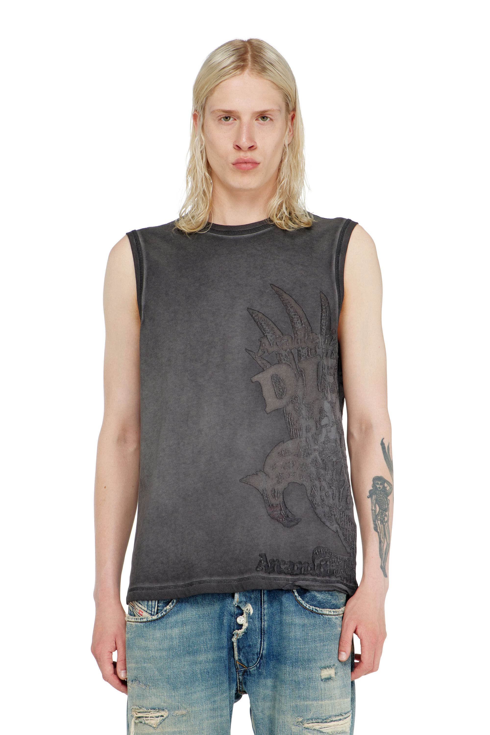 Diesel - T-RAWBISCO, D&eacute;bardeur sans manches avec graphismes emboss&eacute;s Homme in ToBeDefined - 5