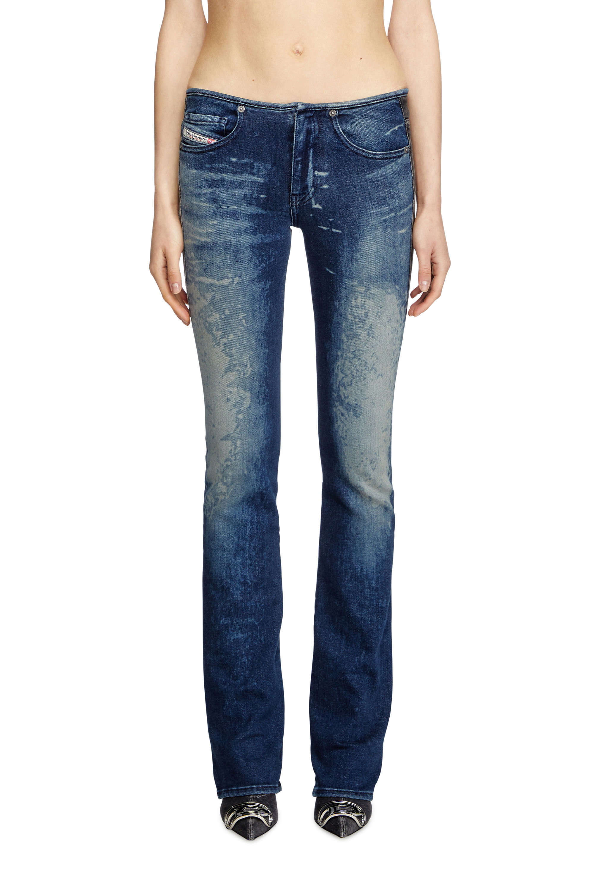 Diesel - Bootcut Jeans D-Gianna 0ABDL Femme, Bleu/Noir - Image 3