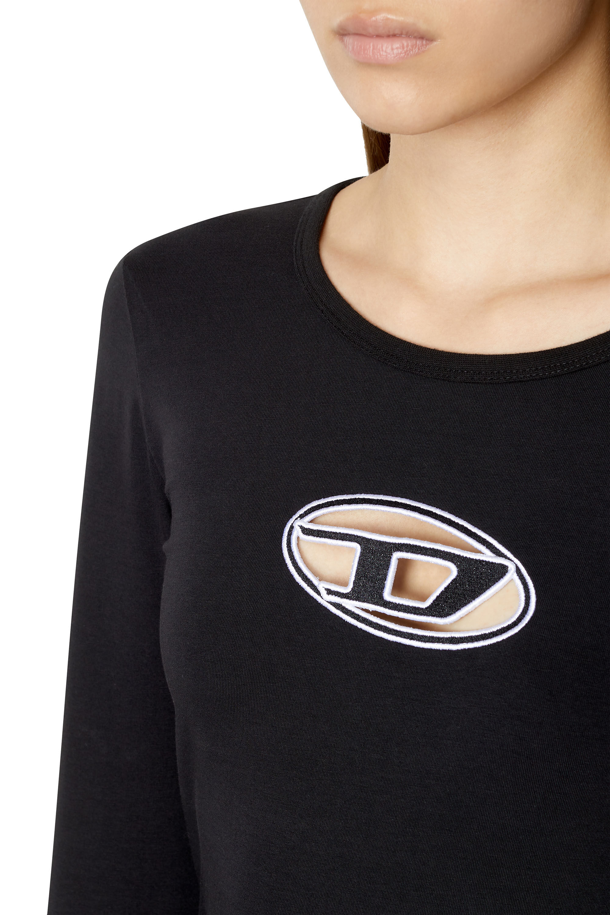 T-ANGIE Women's Long-sleeve cotton T-shirt, cut-out logo