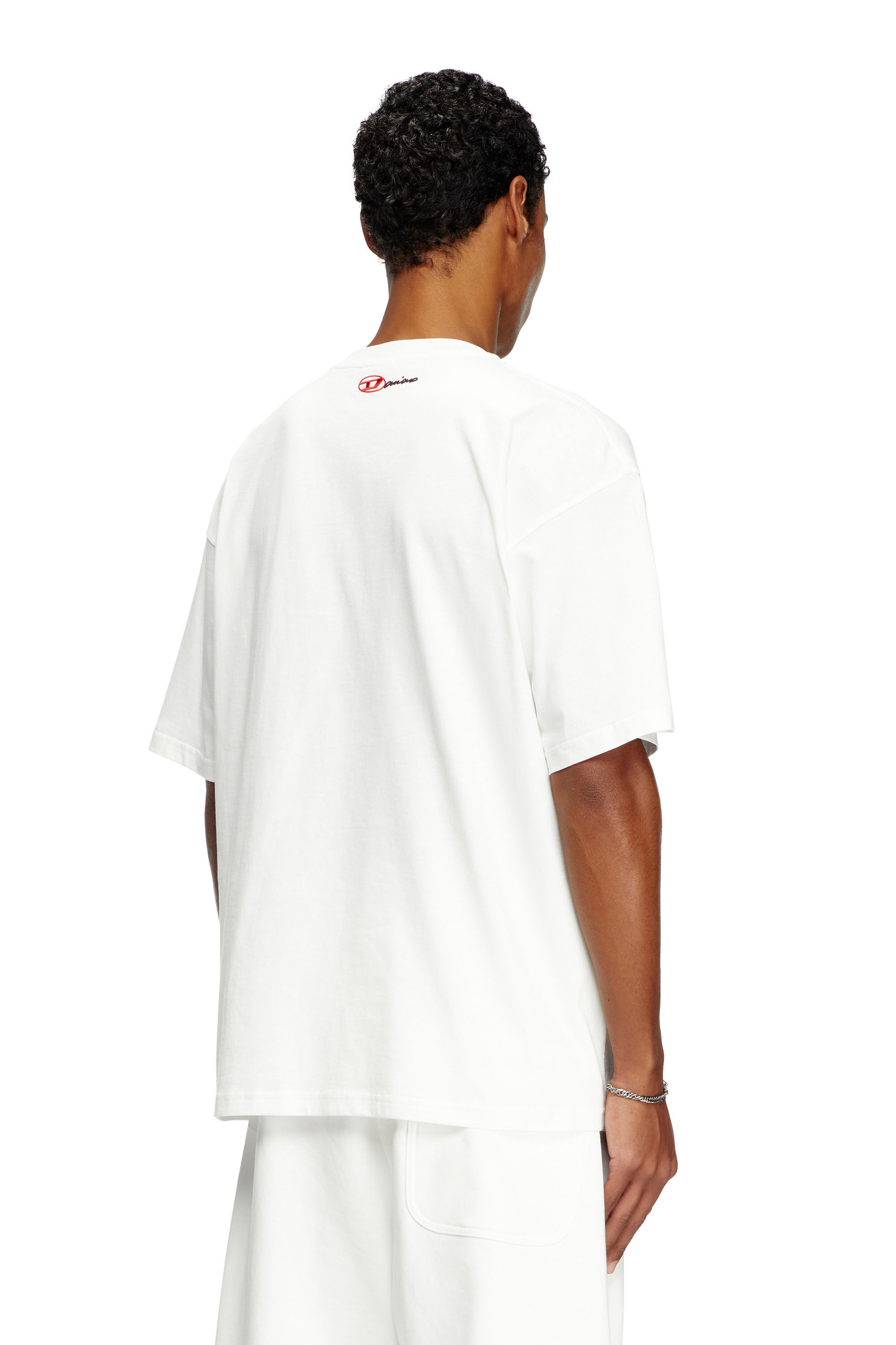 Diesel - T-BOXT-BALLO-DD, T-shirt avec empiècements tatouage Mixte in Blanc - 4