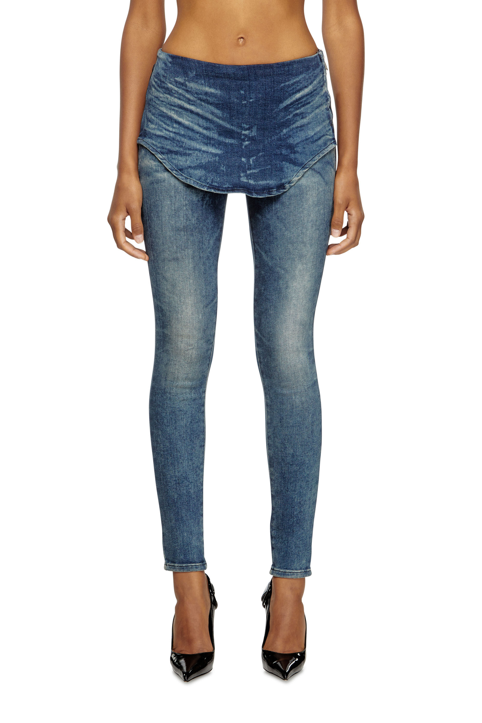 Diesel - Slim Jeans D-Gnol 09M95 Femme, Bleu moyen - Image 3