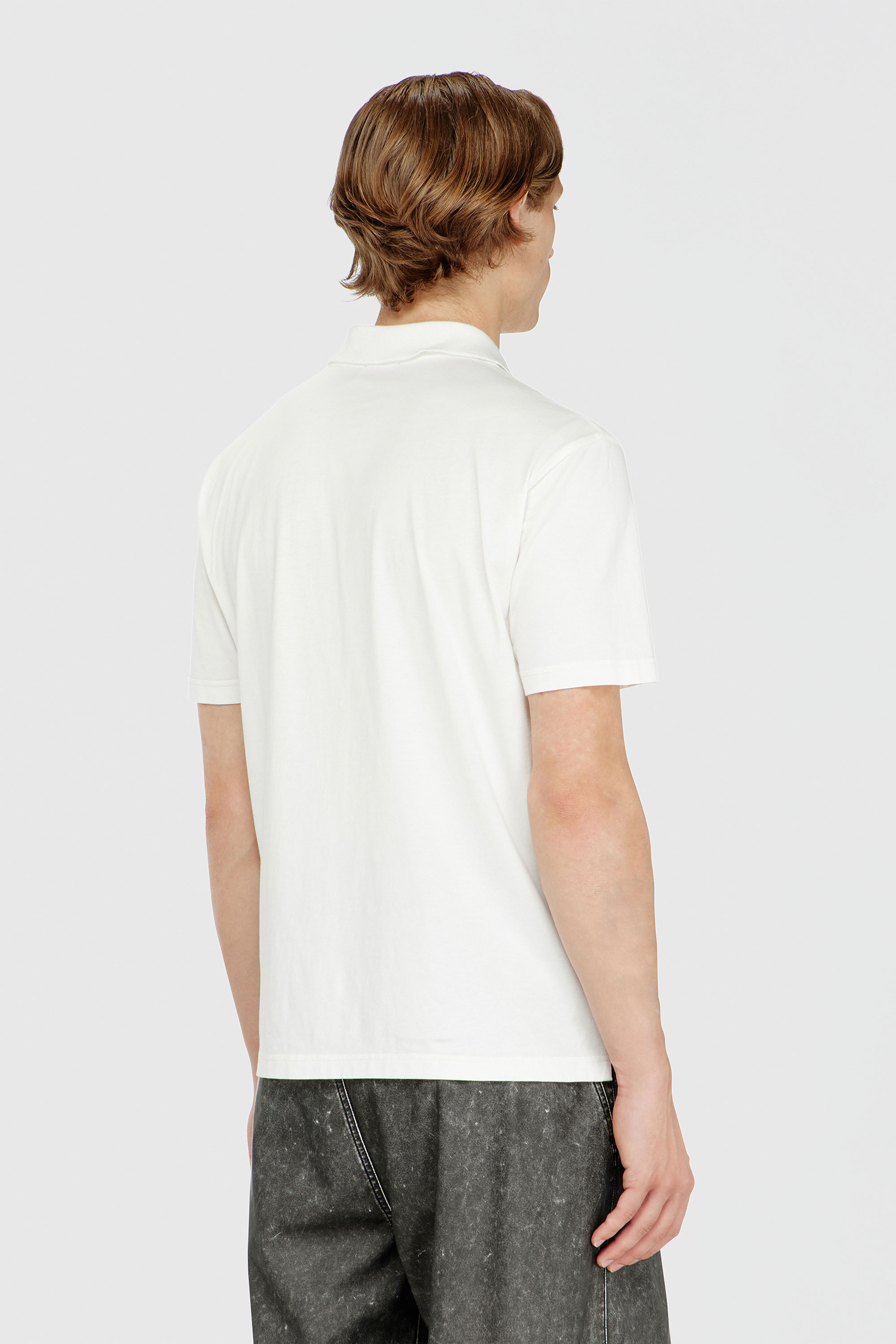 Diesel - T-REJUST-PIPING, Polo avec passepoil contrastant Homme in Blanc - 4