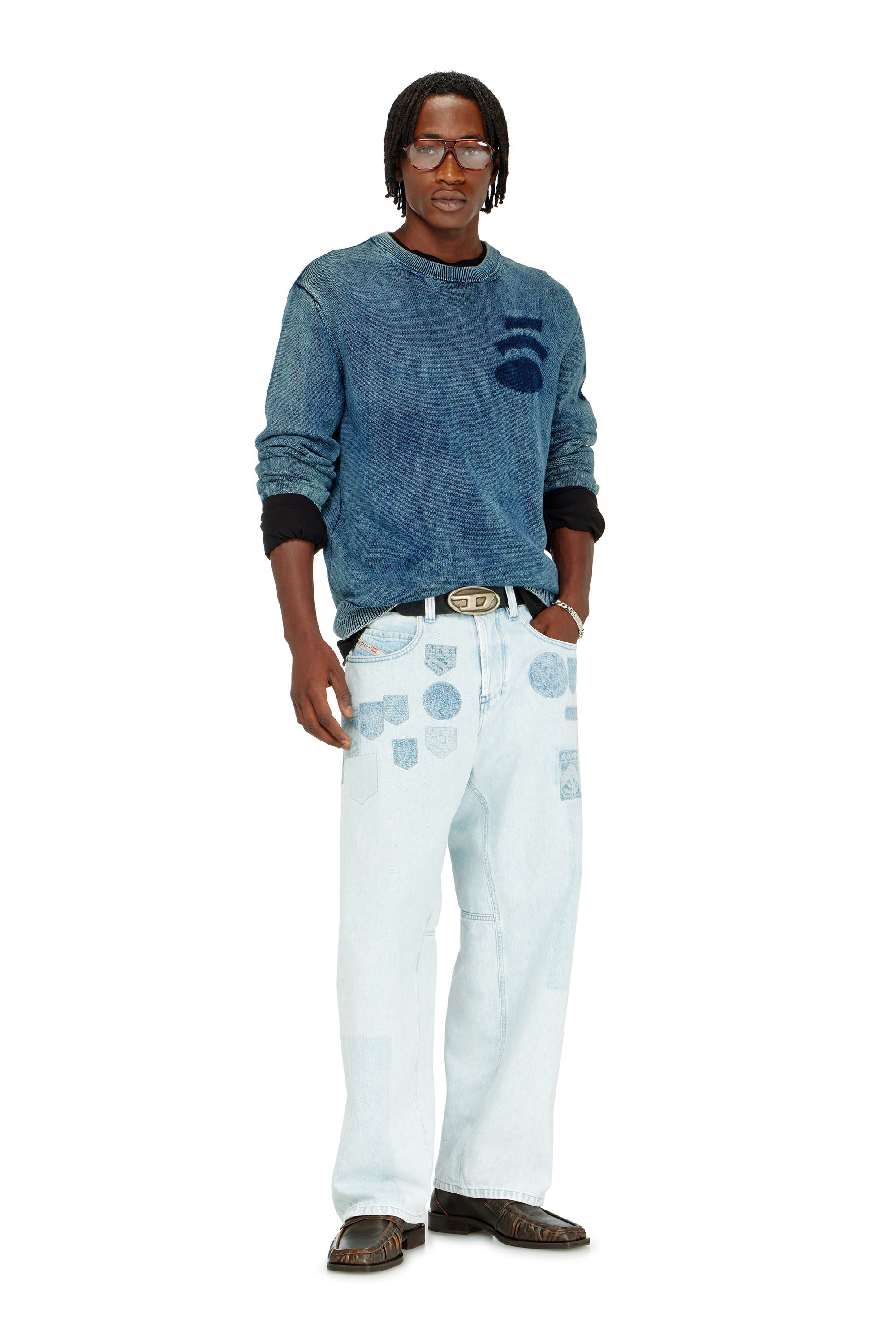 Diesel - Relaxed Jeans 1997 D-Enim-M 0IFBQ Mixte, Bleu Clair - Image 1
