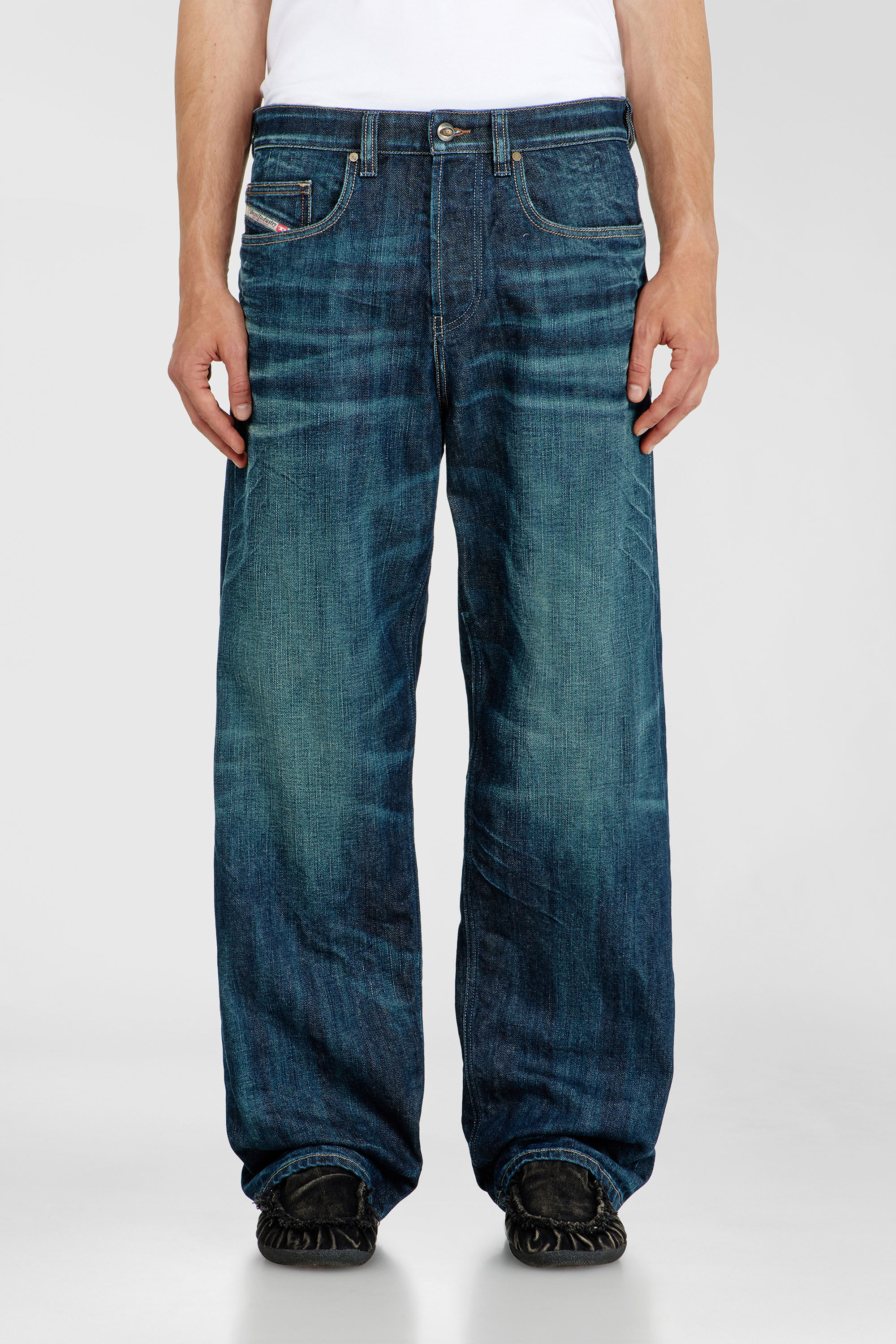 Diesel - Relaxed Jeans 2001 D-Macro 09Q04 Homme, Bleu Fonc&eacute; - Image 4