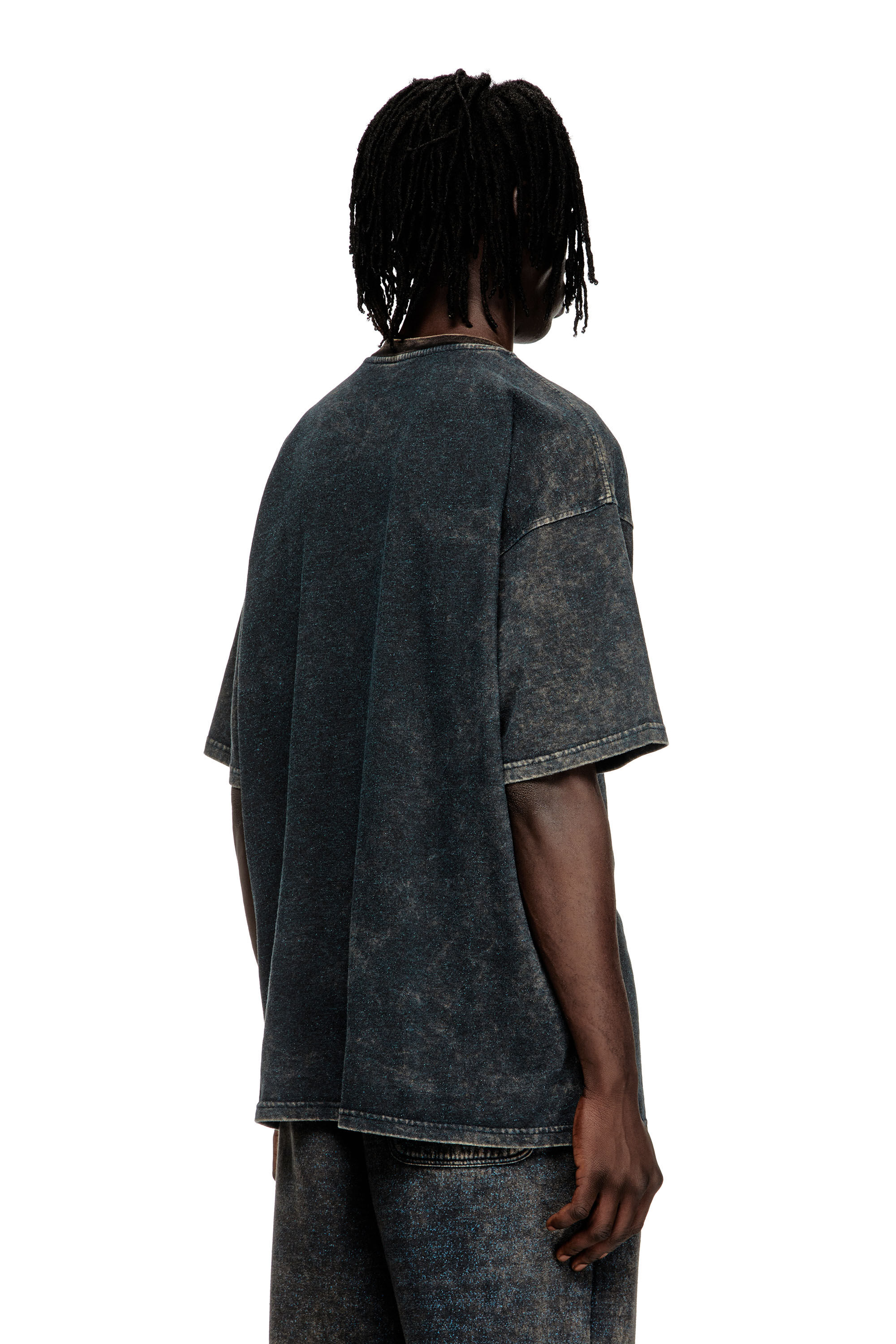 Diesel - T-BOXT-T4, T-shirt en jersey vanisé avec logo Homme in Noir - 4