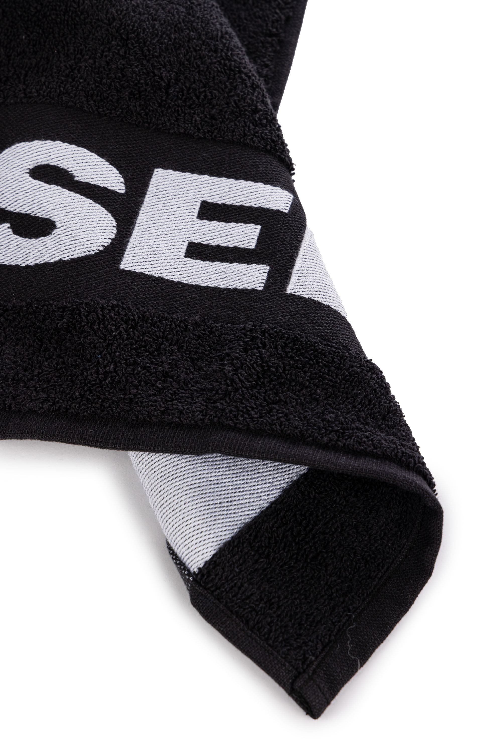 Diesel - 1015215 LOGO-COTTON TOWEL 100X180 BLACK, Serviette en Éponge de Coton avec Logo Mixte in Noir - 3