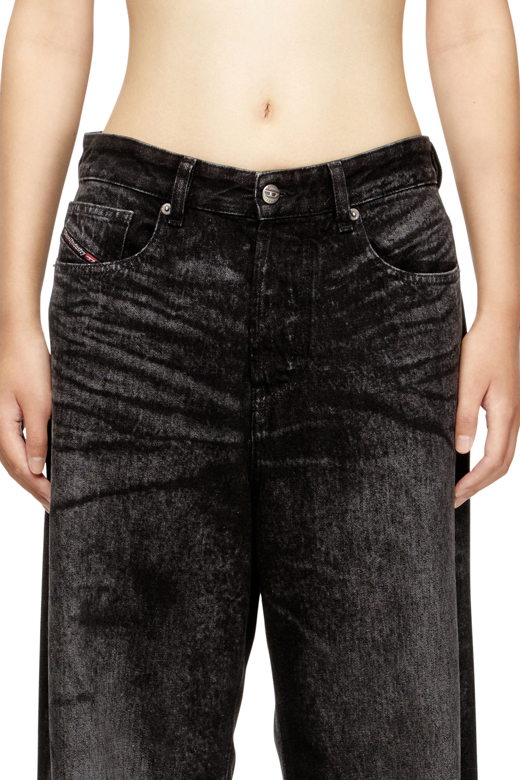 Diesel - Woman's Relaxed Jeans 1996 D-Sire 007DB, Black/Dark grey - 5