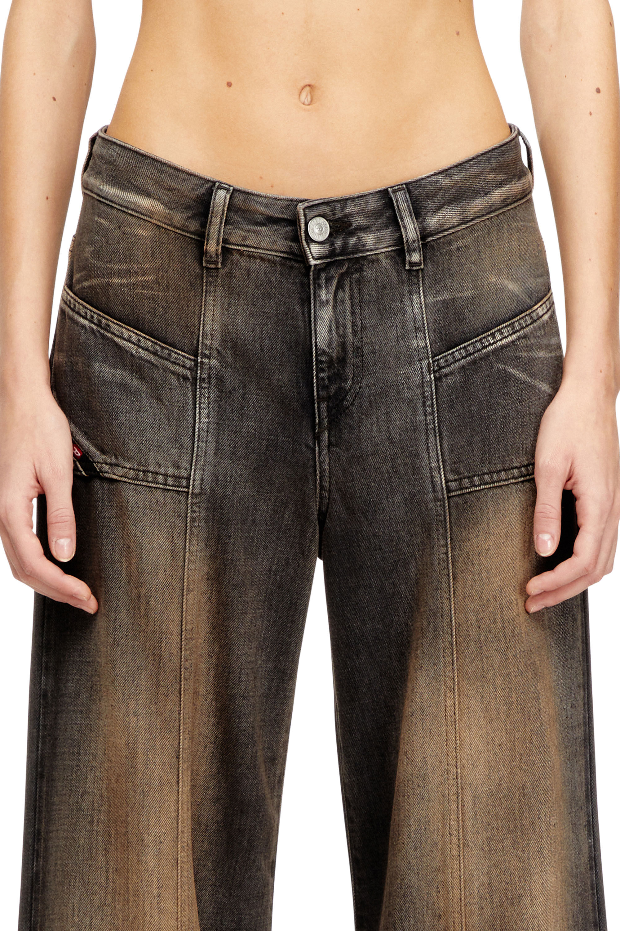 Women's Flare Jeans | Low Waist D-Akii | Black/Dark grey | Diesel BE