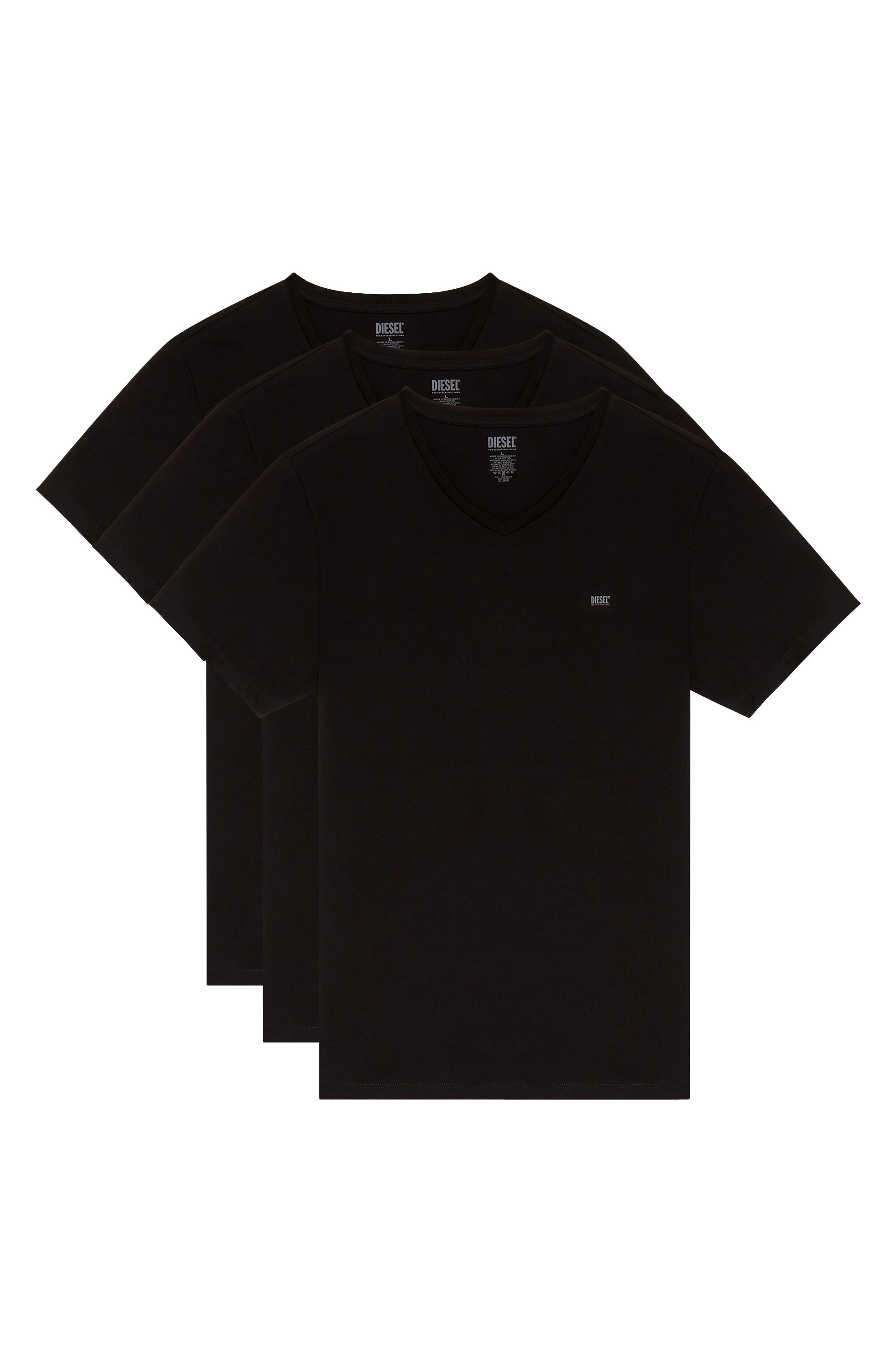 Diesel - UMTEE-MICHAEL3PACK, Homme Lot de trois T-shirts avec col en V in Noir - Image 2