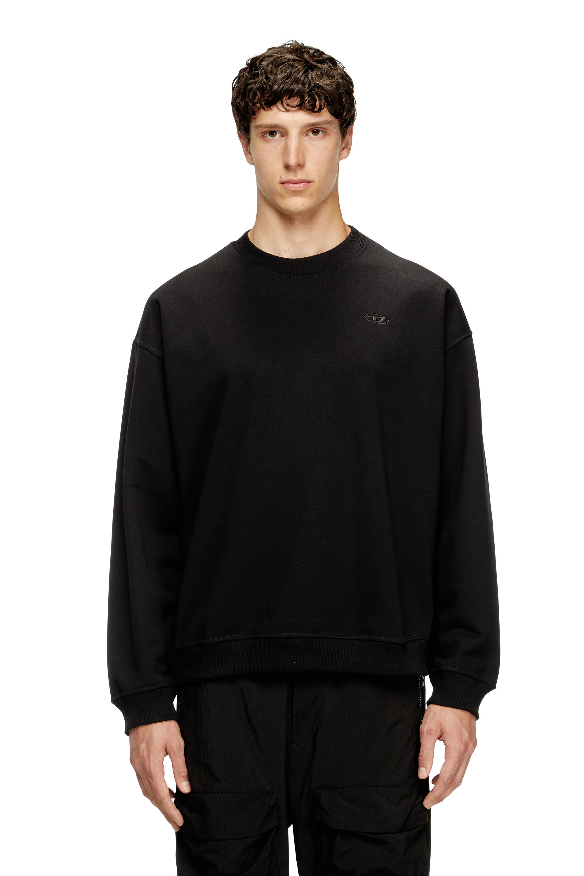 Diesel - S-BOXT-T2, Sweat-shirt avec logo Oval D Homme in Noir - 3