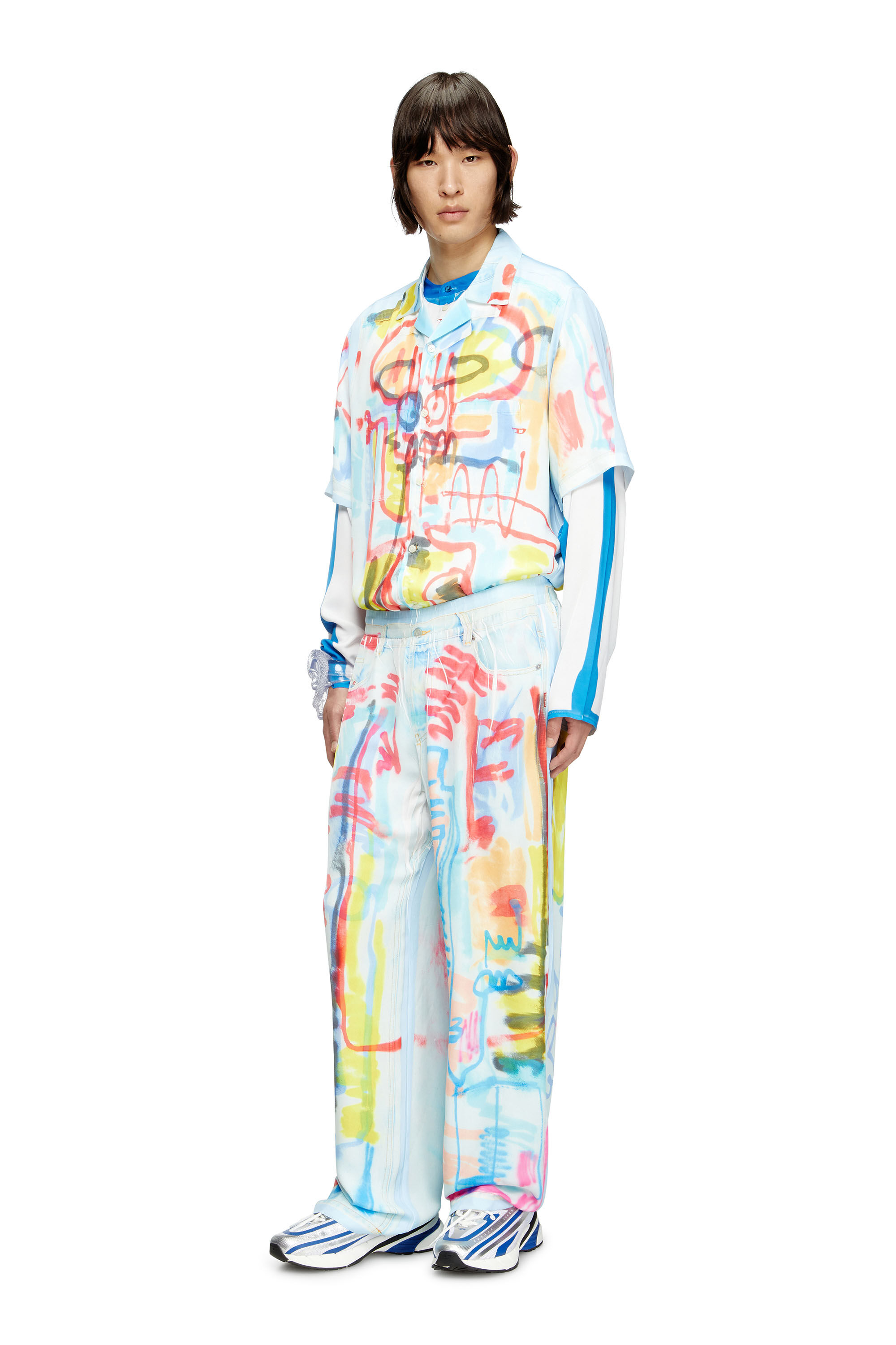 Diesel - P-AFTER-GRAFFITI-AFR, Pantalon avec fit relaxed et imprimé graffiti Mixte in Polychrome - 1