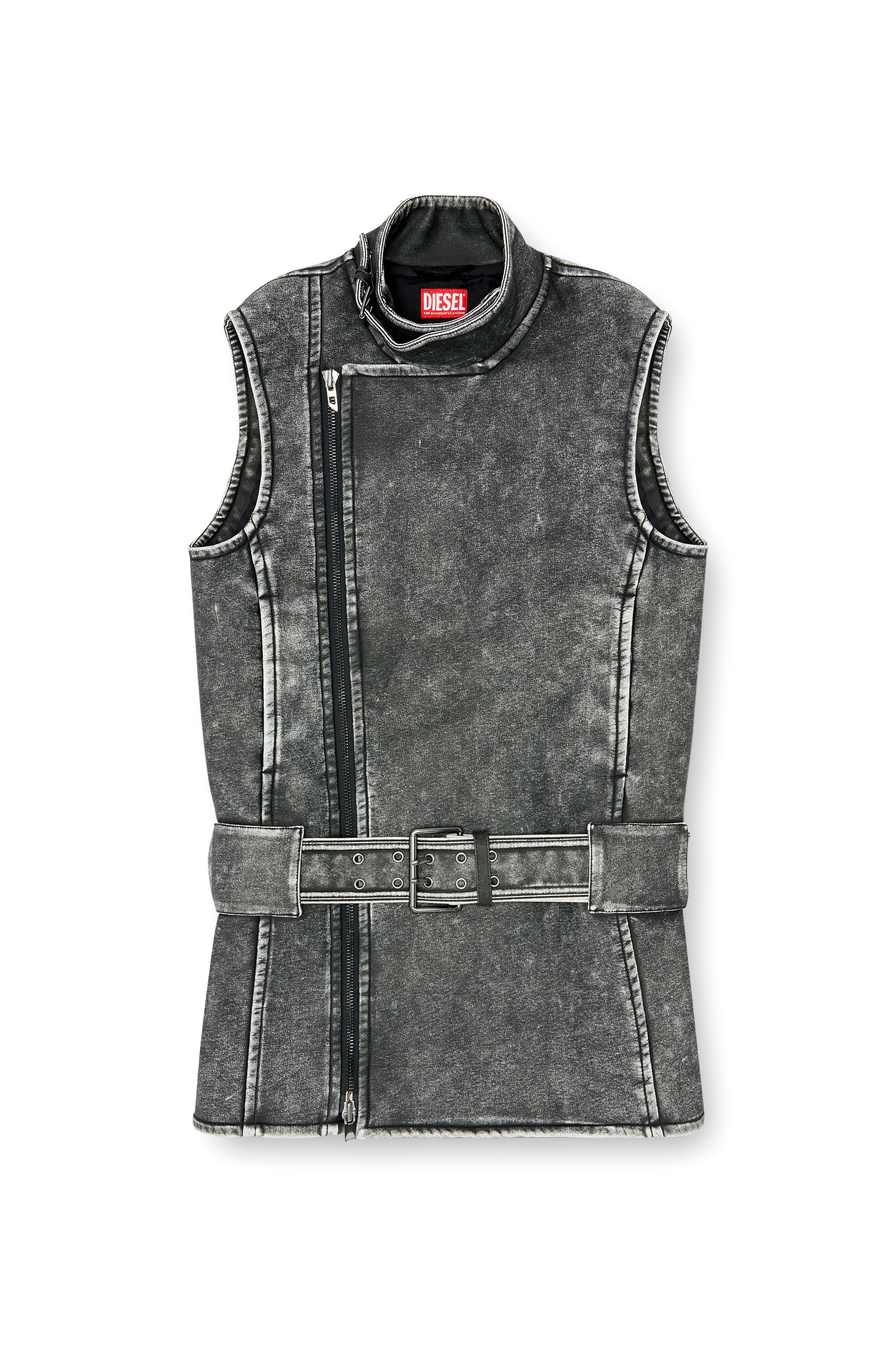 Diesel - D-IKE, Robe mini style biker avec ceinture Femme in ToBeDefined - 2