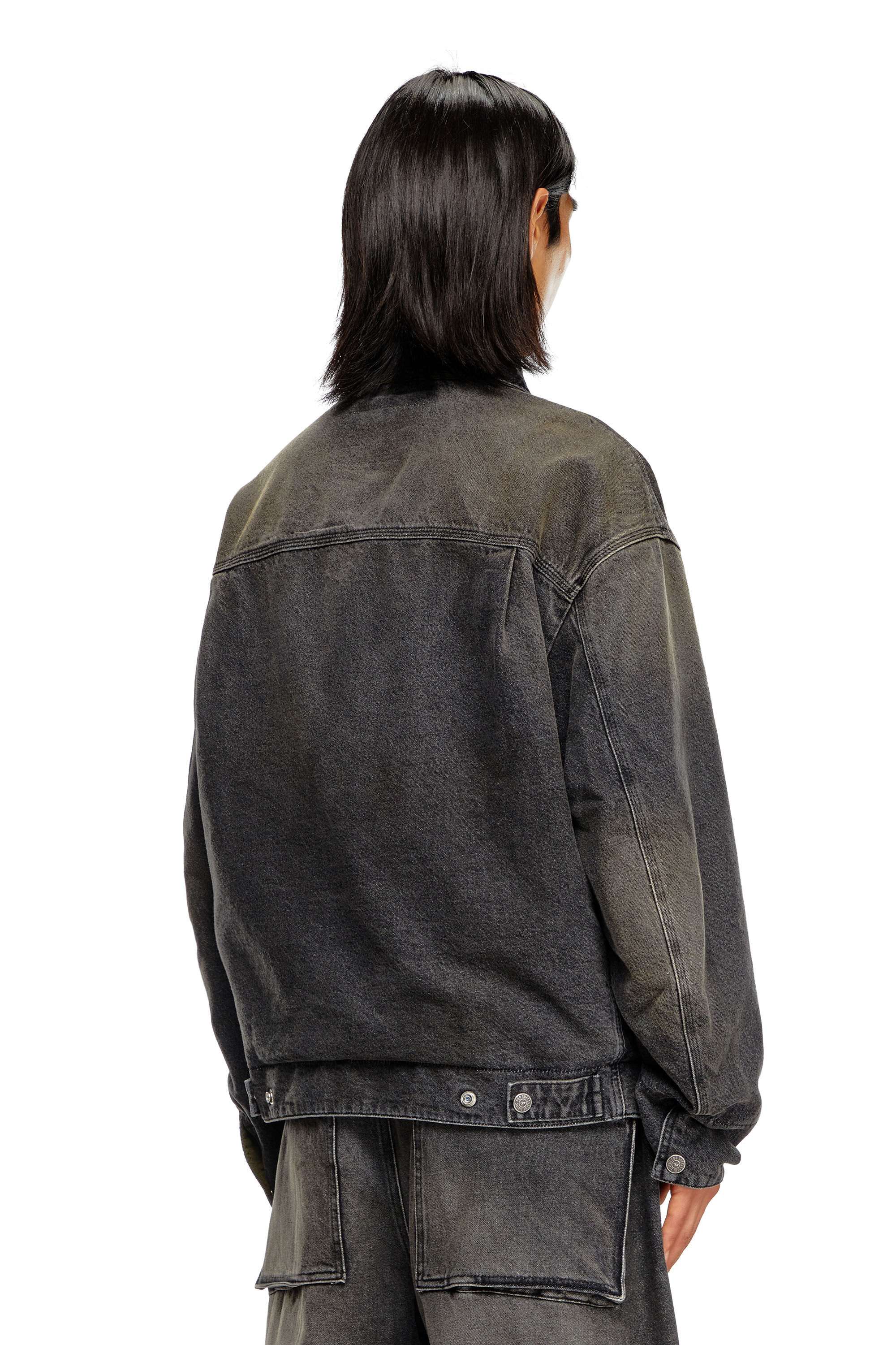 Men's Reversible jacket in denim and nylon | Black | Diesel