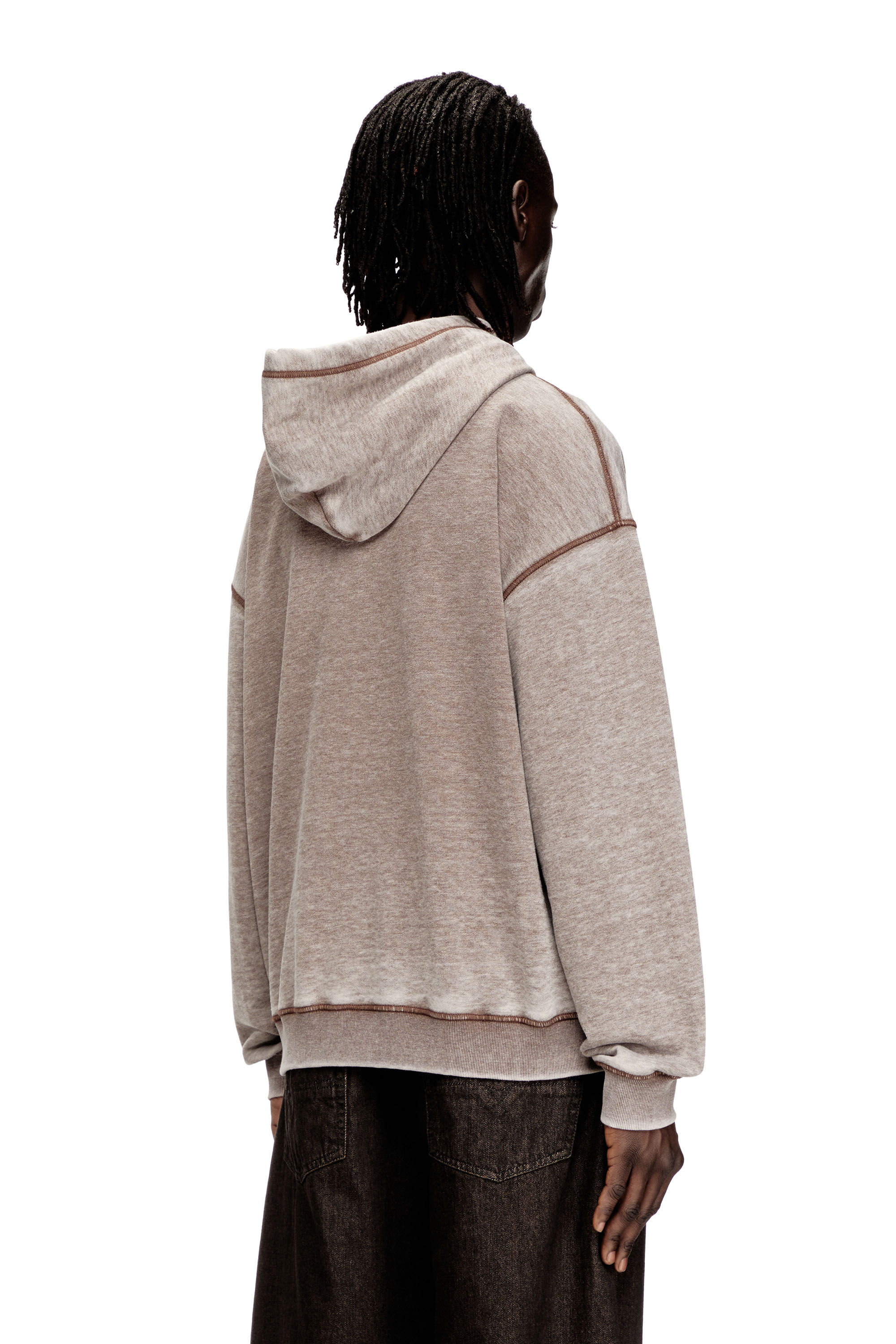 Diesel - S-BOXTON-HOOD, Sweat à capuche avec imprimé et clous. Homme in ToBeDefined - 3