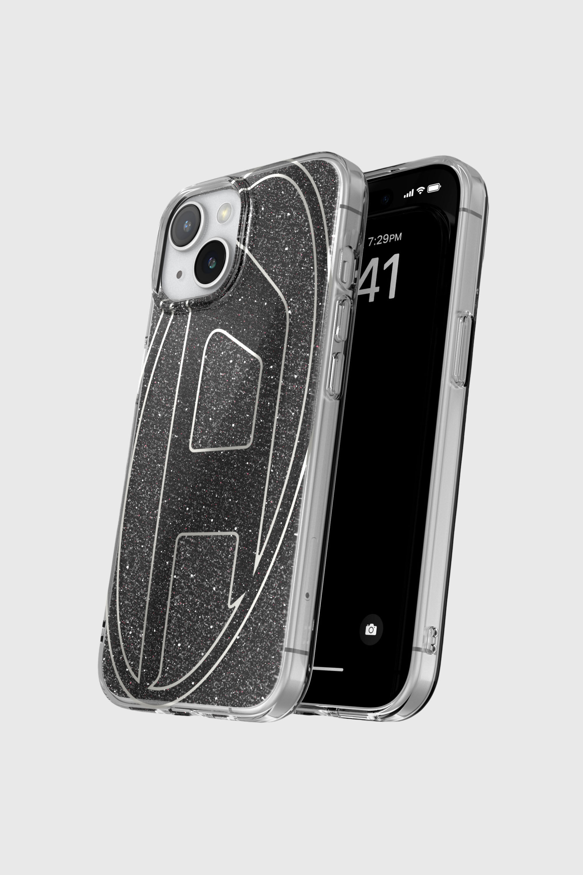 Diesel - 60023 AOP CASE, Coque glitter pur iP 15 Mixte in Noir - 4