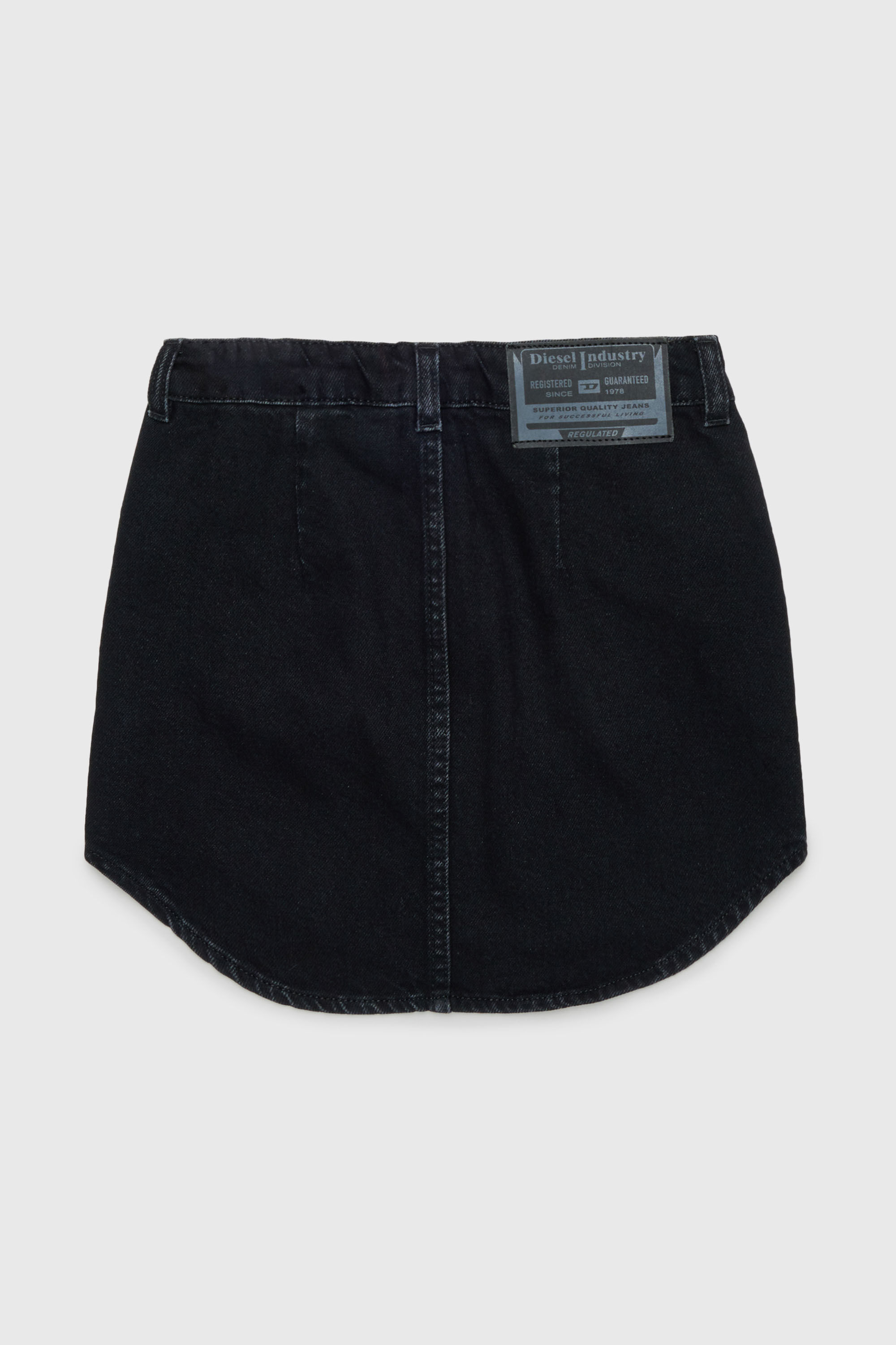 Diesel - GEARD, Jupe mini en denim &agrave; ourlet incurv&eacute; Femme in Noir - 2