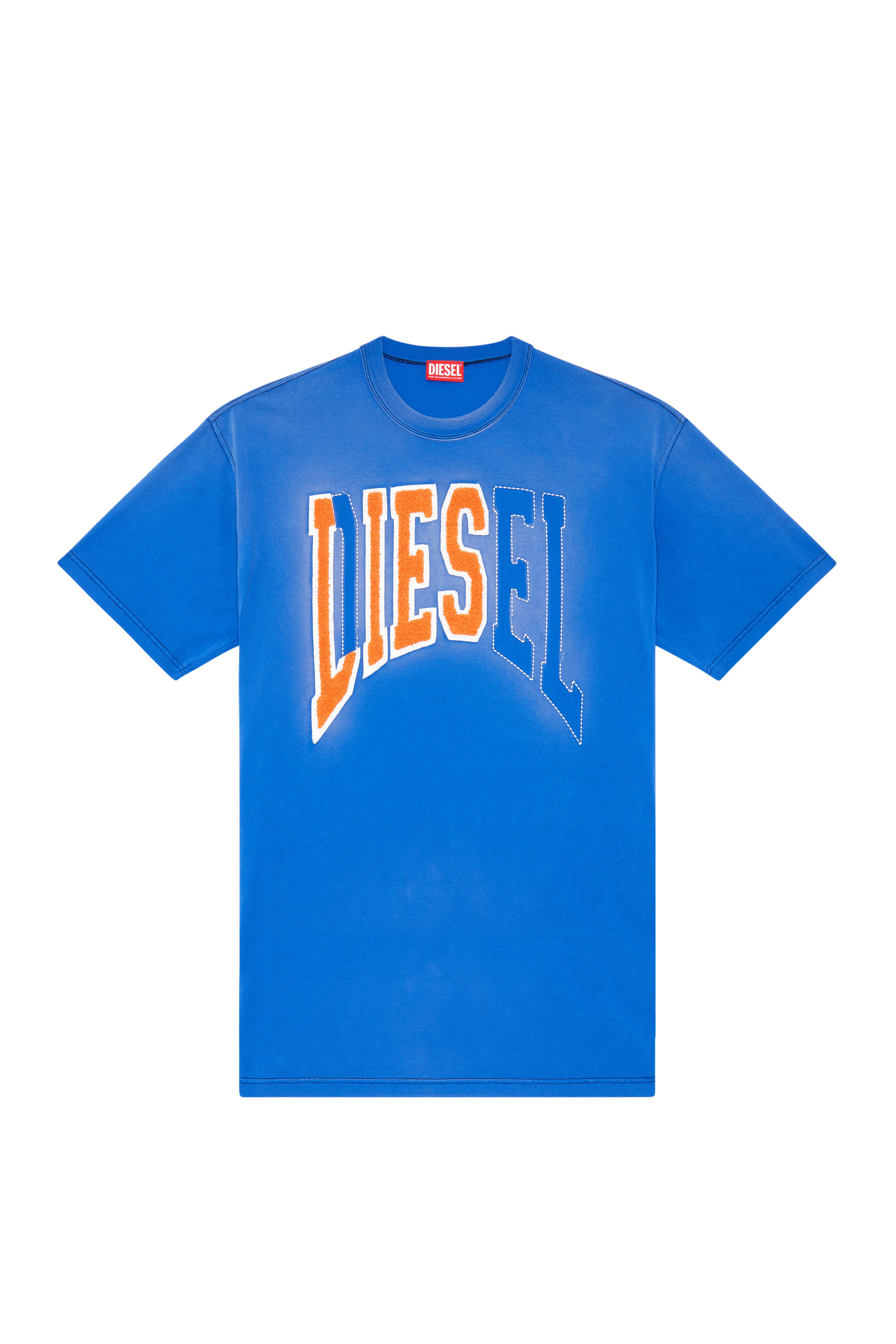 Diesel - T-WASH-N, Homme T-shirt oversize avec logo Diesel Lies in Bleu - Image 2