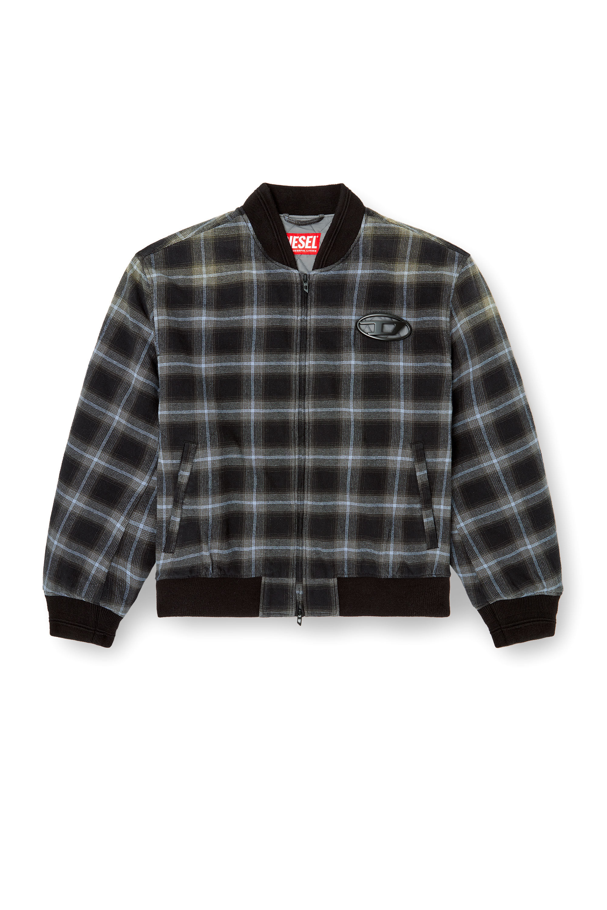 Diesel - J-SAINT, Veste bomber matelassée en flanelle à carreaux Homme in Polychrome - 2