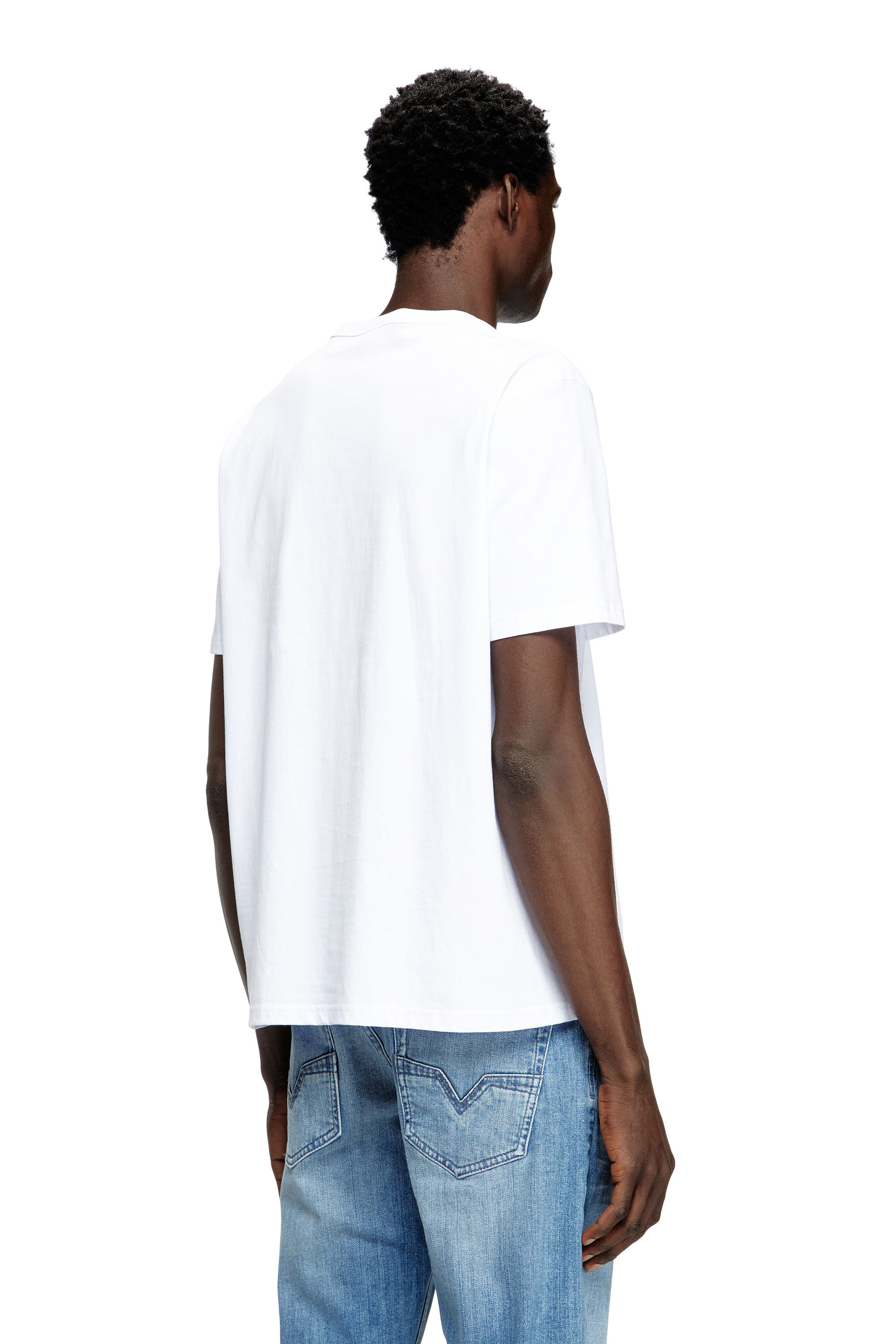 Diesel - T-ADJUST-MICRODIV, T-shirt avec logo micro-brodé Mixte in Blanc - 4