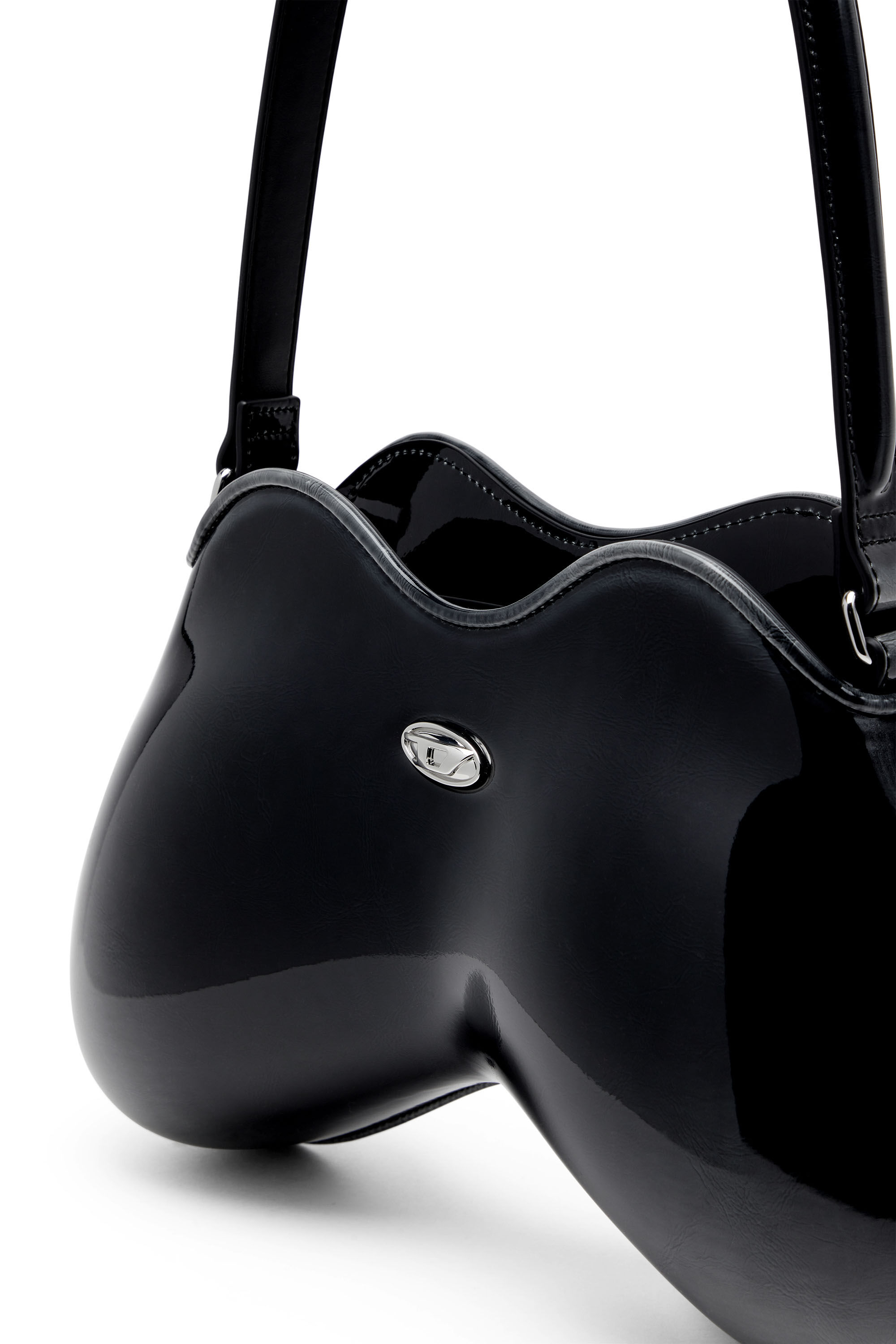 Diesel - DOUBLE-D SHOULDER, Double-D-Sac épaule rigide en PU brillant dégradé Femme in Noir - 2