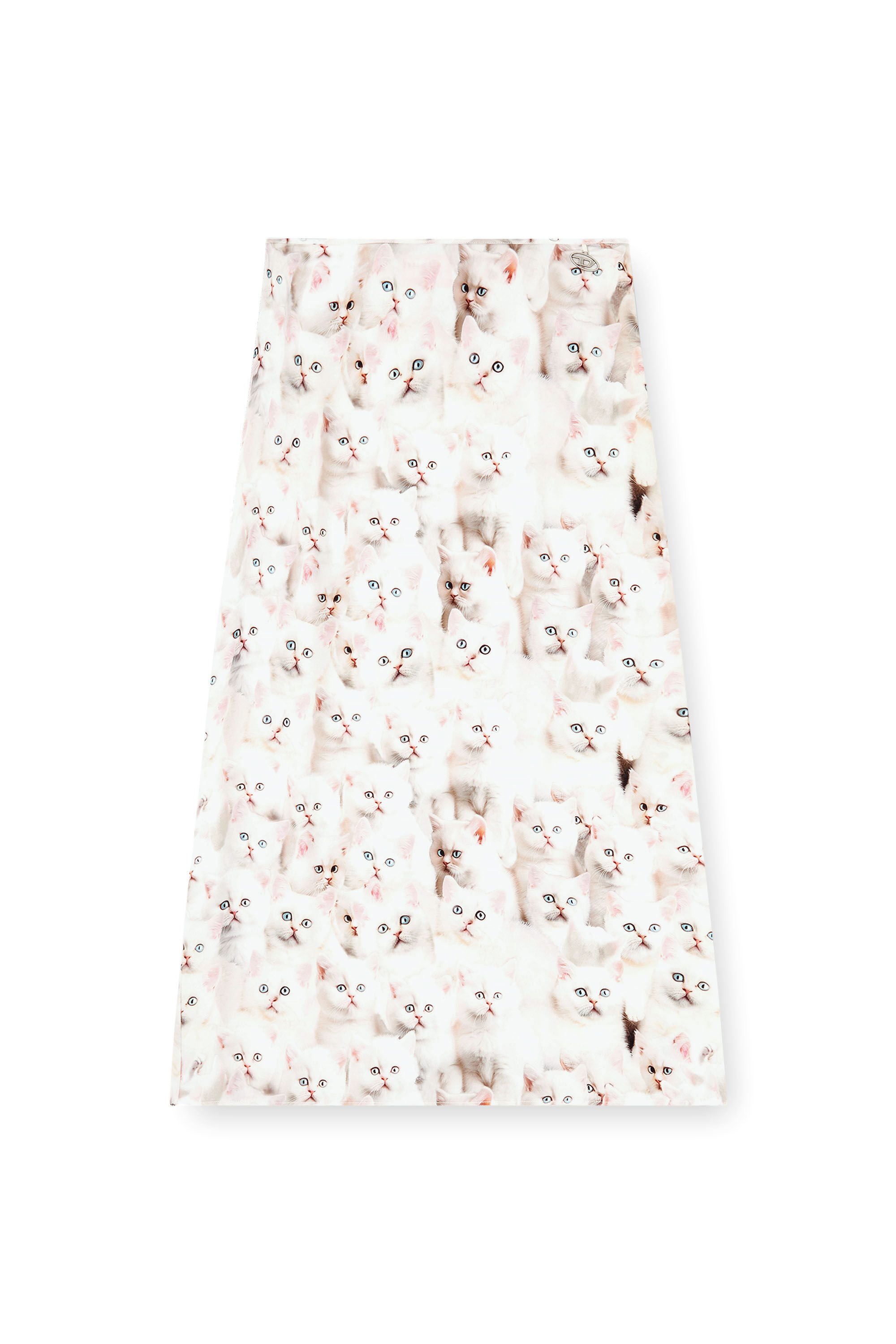 Diesel - O-RCHID-R1, Woman's Midi skirt in viscose with all-over print in White - 2
