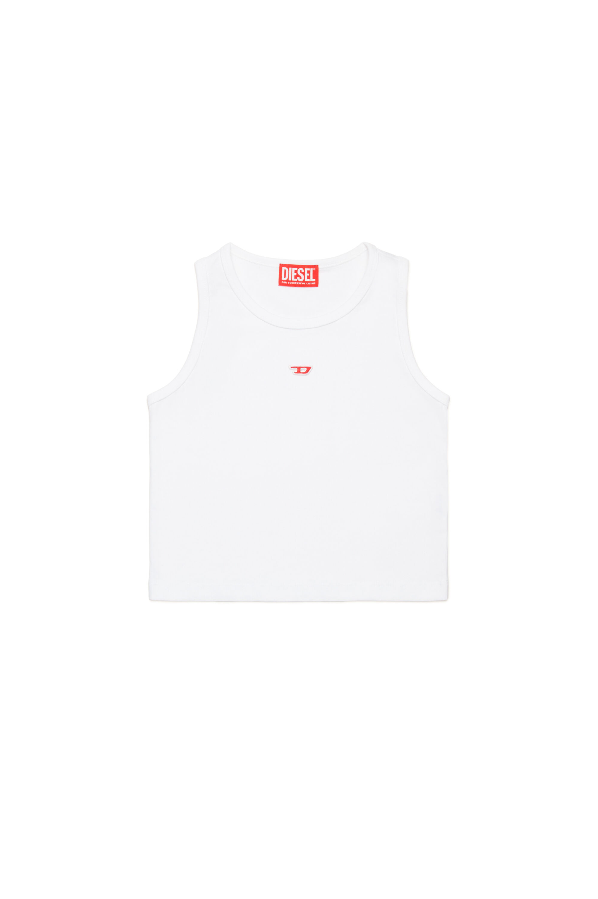 Diesel - TASPYRD, Débardeur avec empiècement logo D Femme in Blanc - 1