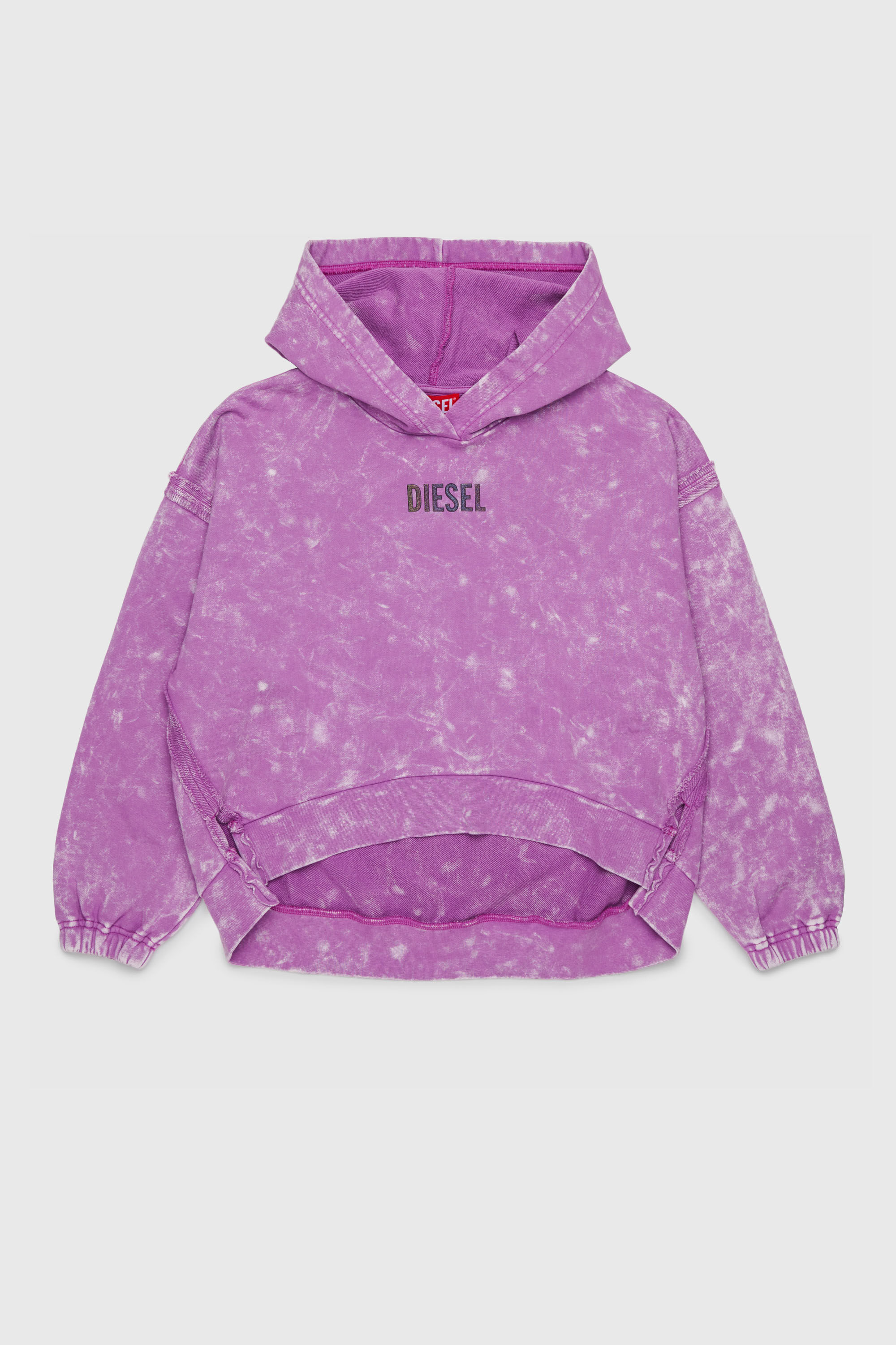 Diesel - SLOXY, Sweat &agrave; effet tie-dye avec logo arc-en-ciel Femme in Violet - 1