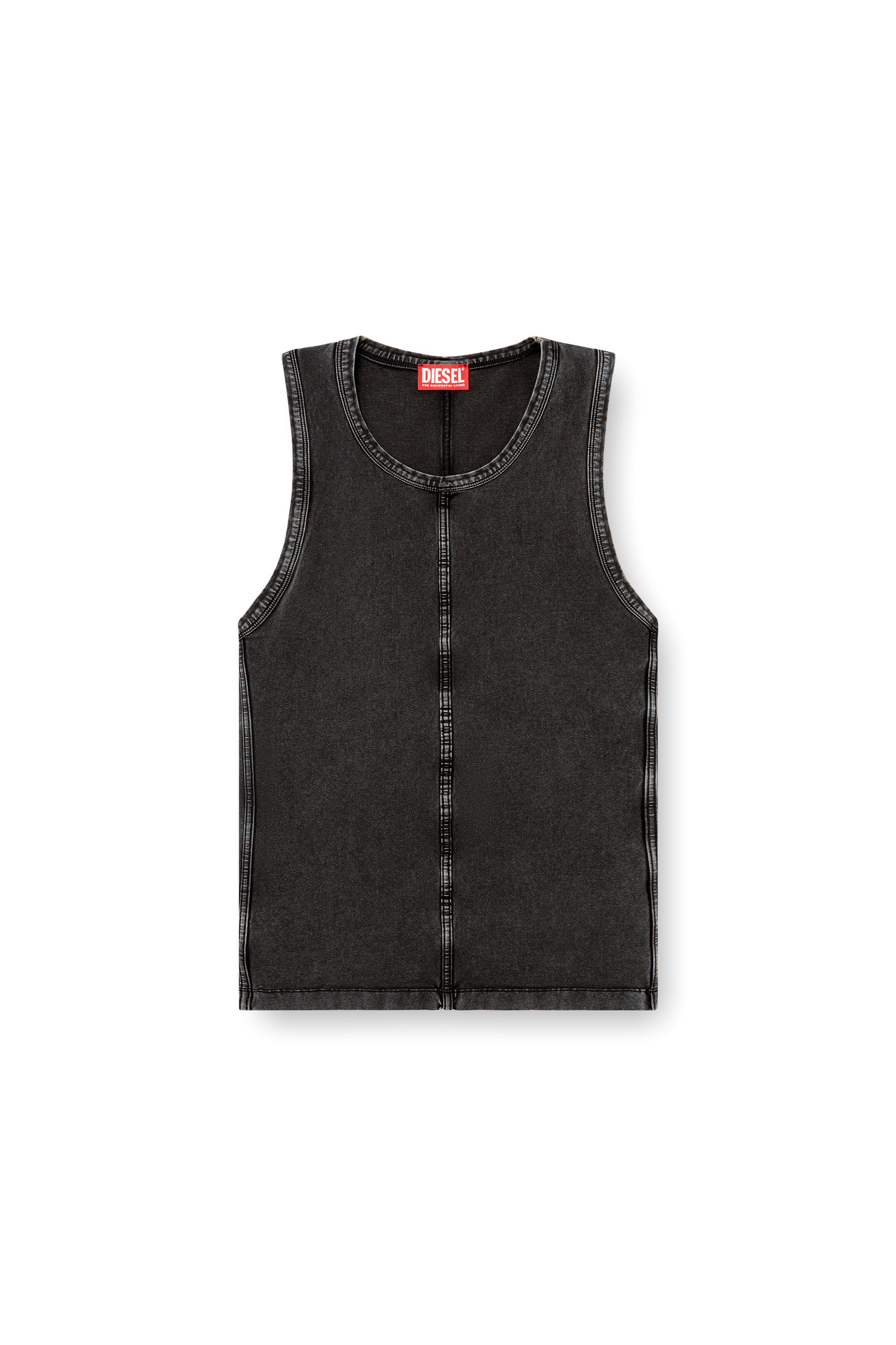 Men's Tank top in denim-look jersey | Black | Diesel BE