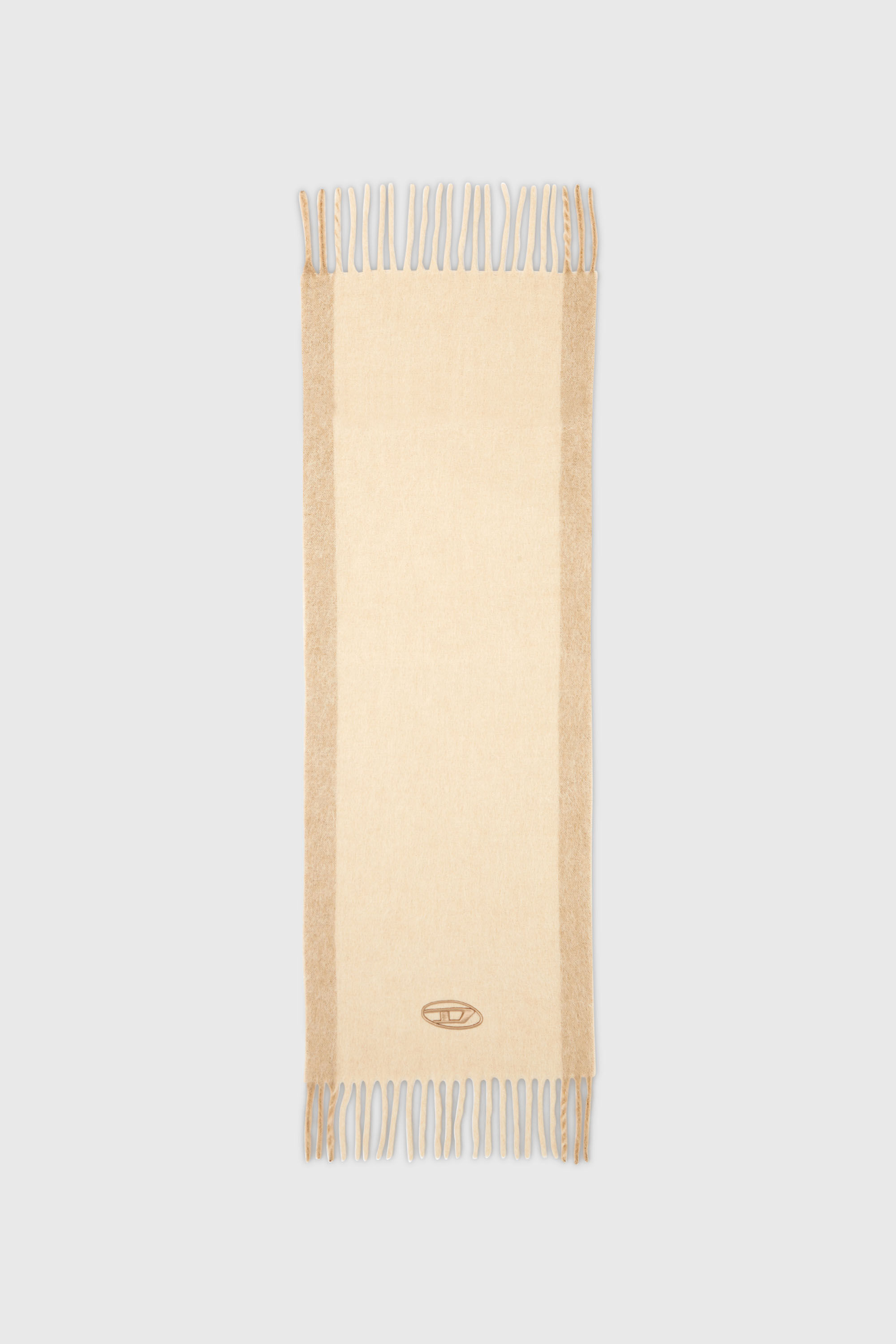Diesel - S-OLID, &Eacute;charpe en m&eacute;lange de laine avec rayures contrast&eacute;es Homme in Beige - 2