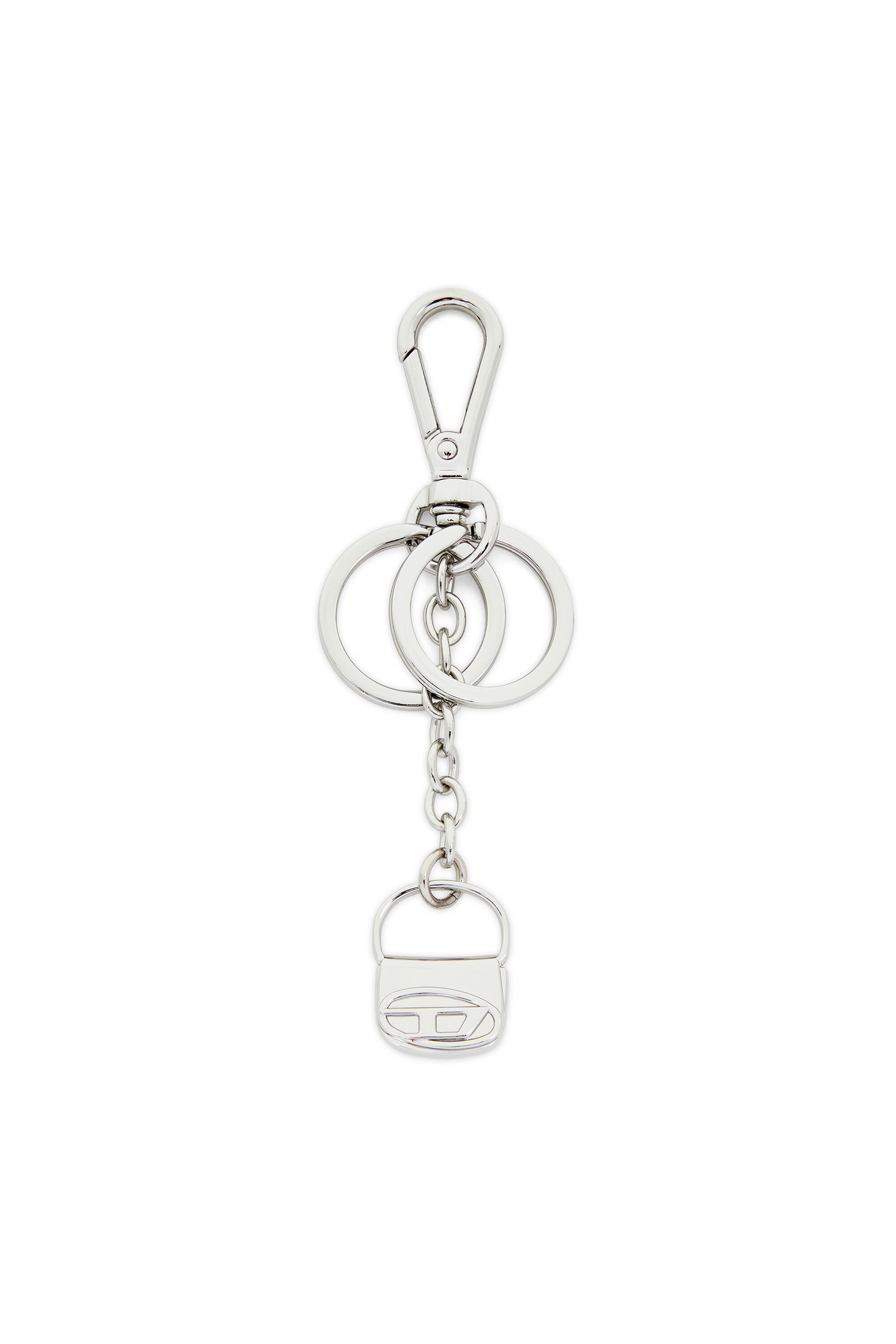 Diesel - 1DR-KEYRING CHARM, Woman's Metal keyring with 1DR bag charm in Silver - 1