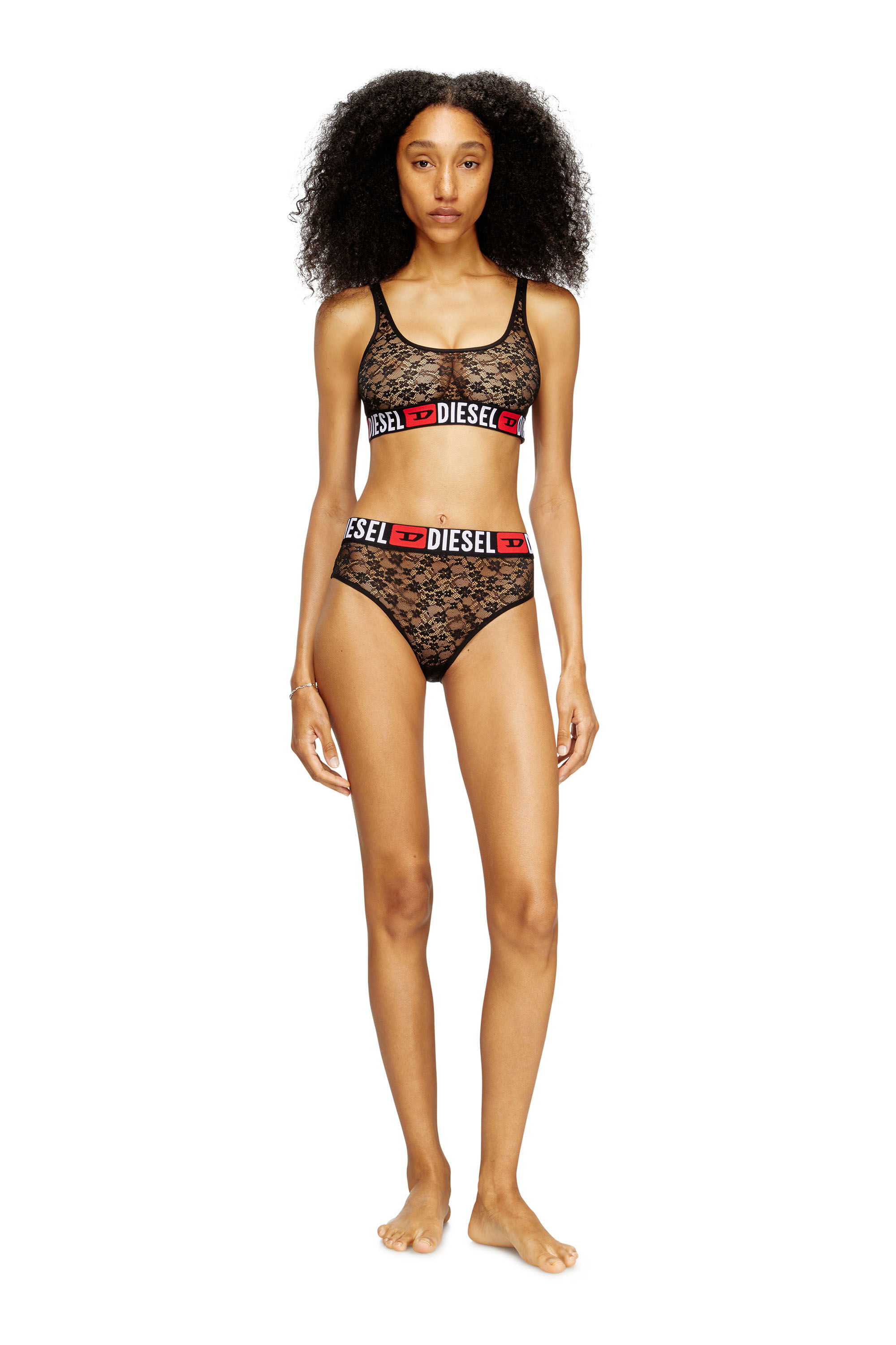 Diesel - UFSB-ORIBA, Brassière en dentelle avec élastique à logo Diesel Femme in ToBeDefined - 1