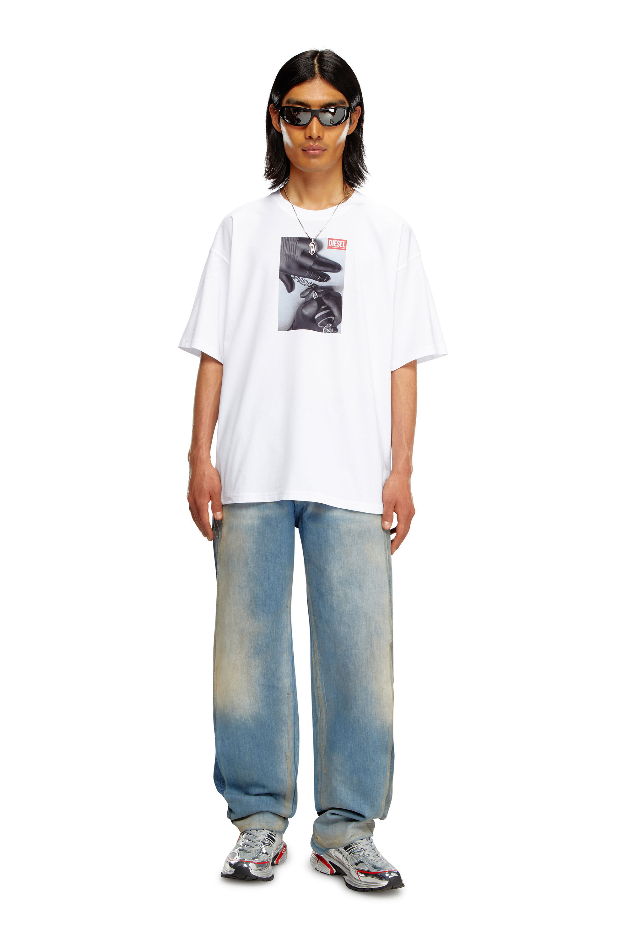 Diesel - T-BOXT-K4, Homme T-shirt avec imprimé tatouage in Blanc - Image 1